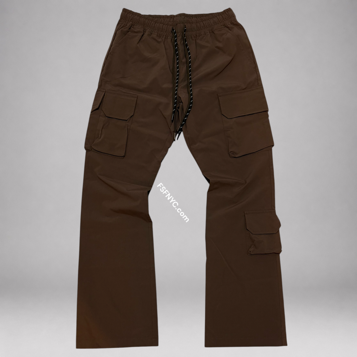 Baruda - Flare Nylon Cargo Pants - Brown - 404FS