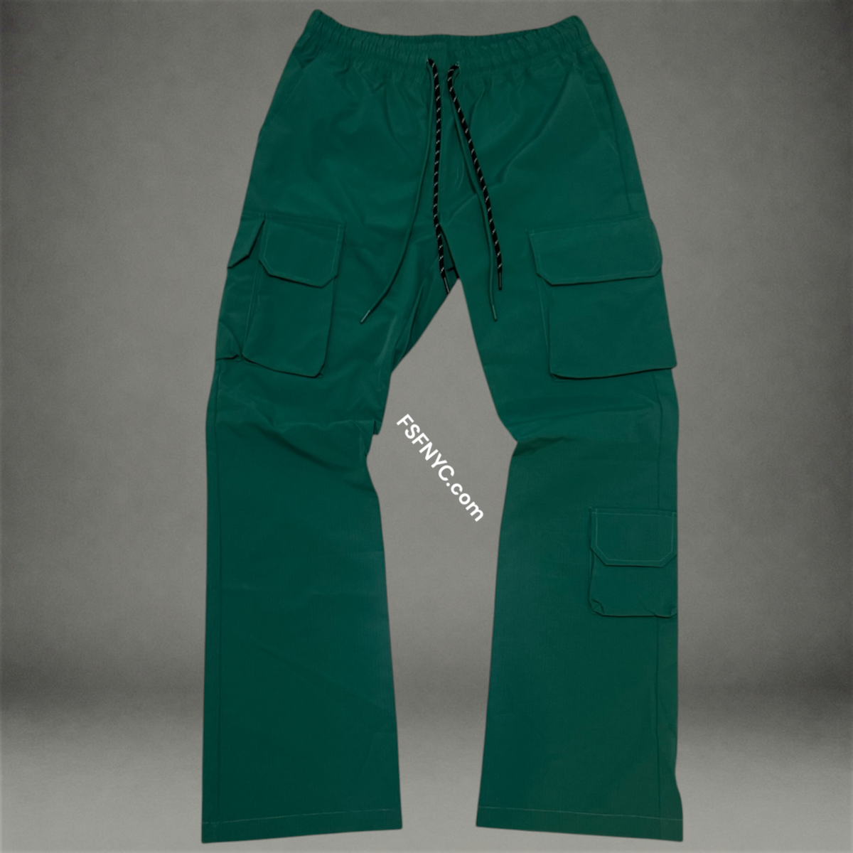 Baruda - Flare Nylon Cargo Pants - H.Green - 404FS