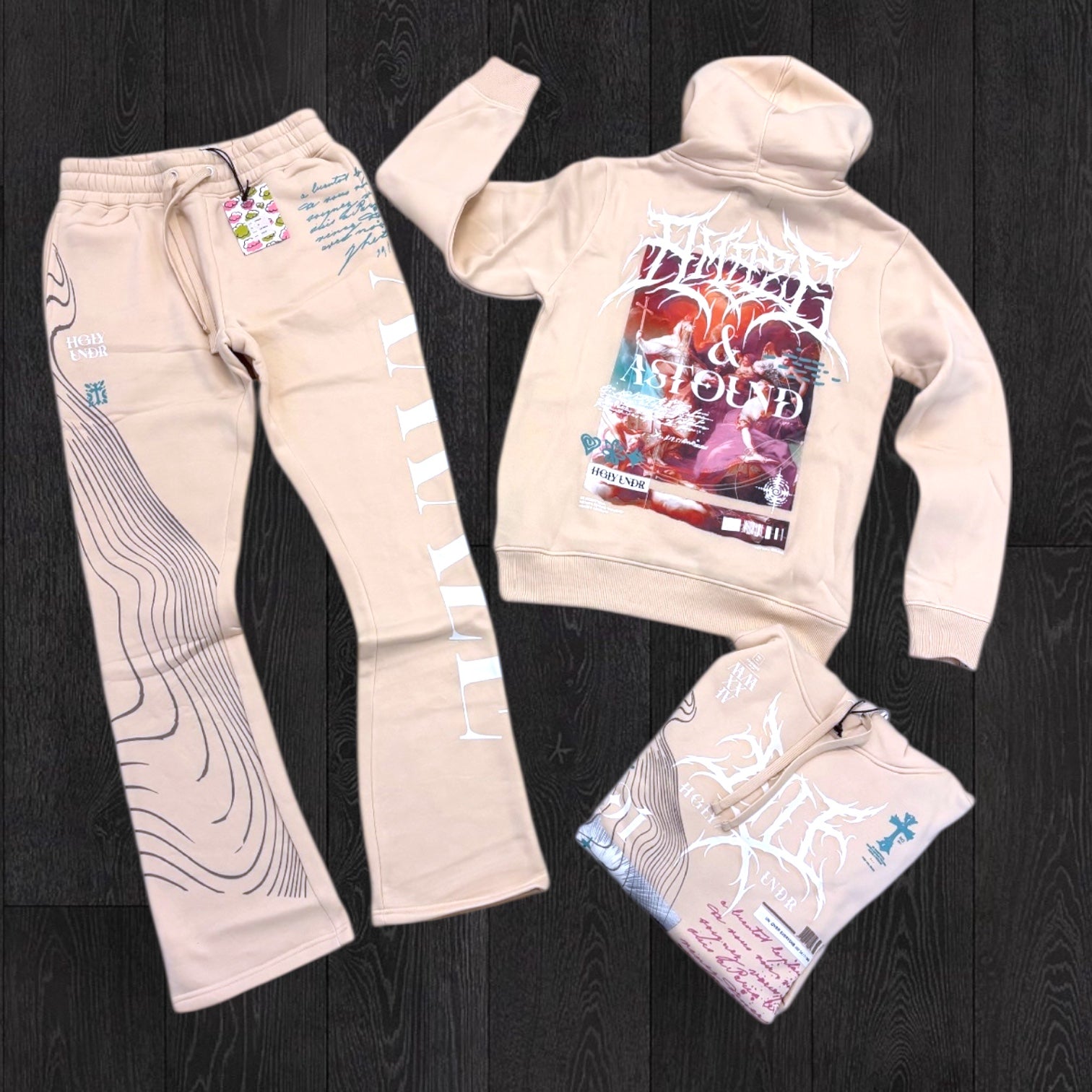 UNDRTD - Stacked ASTOUND Sweatsuit - OATMEAL- 5605 5205 z