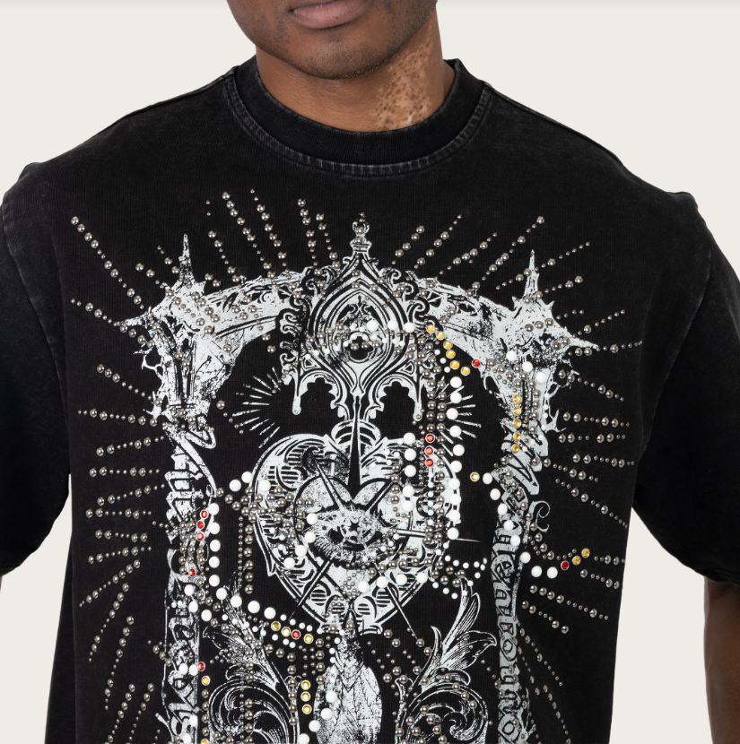 Rise - Mori Studded T-shirt - Black - S453