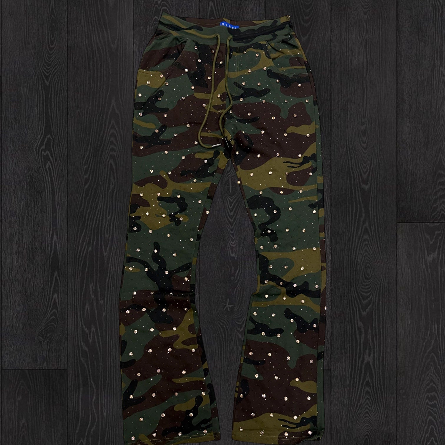 R3 - Stacked Crystal Sweat Pants - Camo - 456