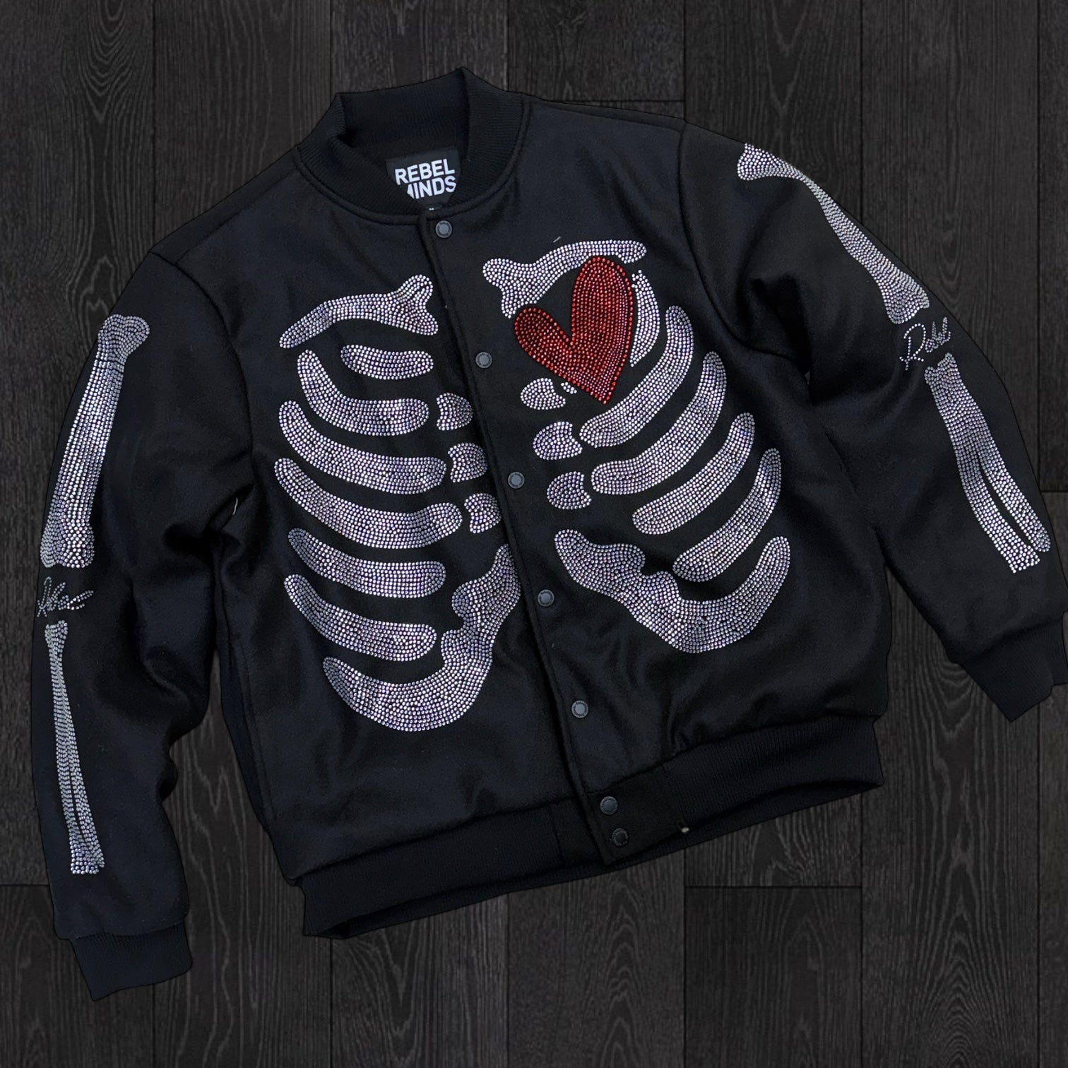 REBEL - Rhinestone Skeleton Jacket - Black - 515