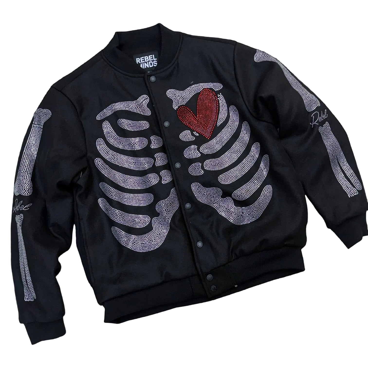 REBEL - Rhinestone Skeleton Jacket - Black - 515