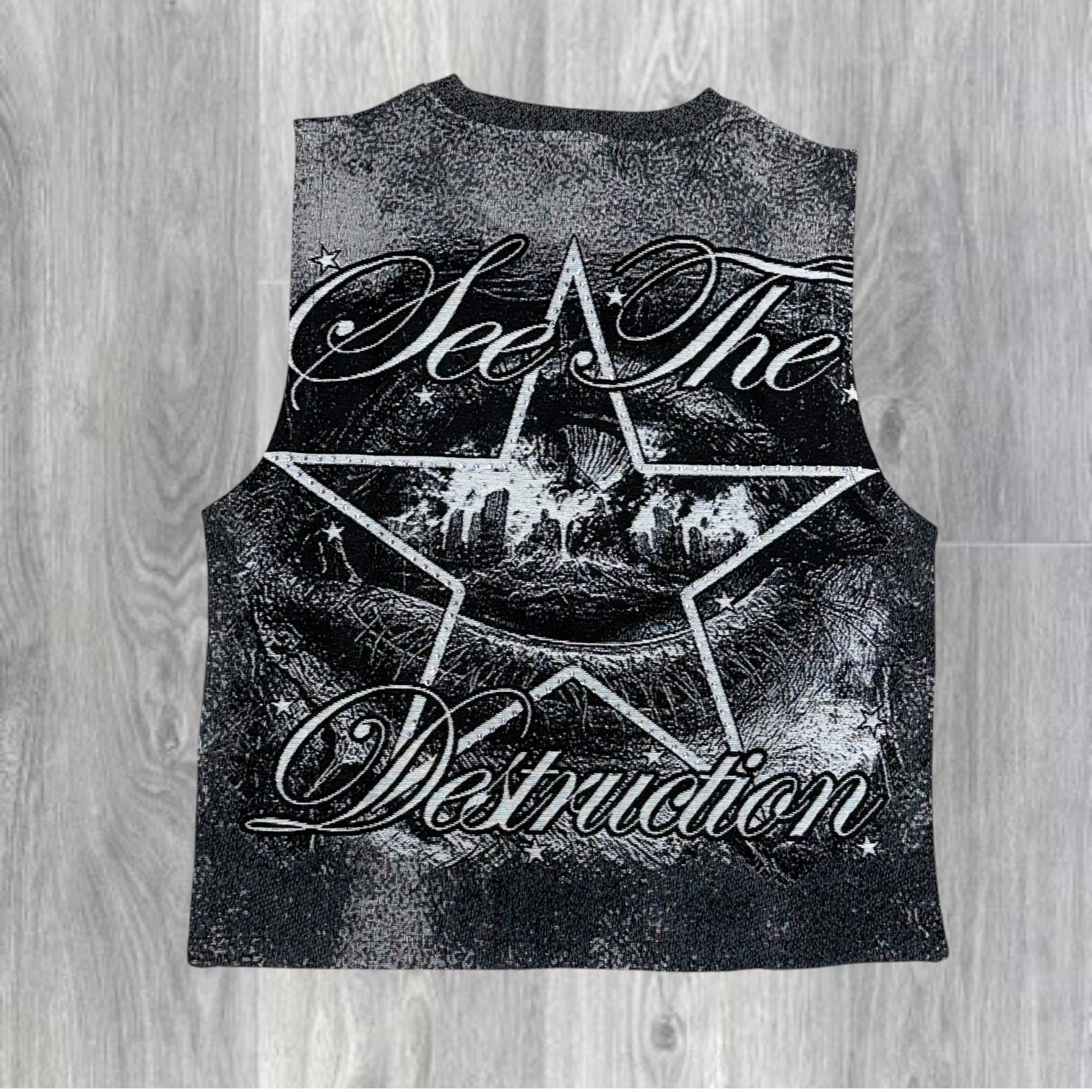 MJSTK- Tapestry Sleeveless Destruction Grey - 2607