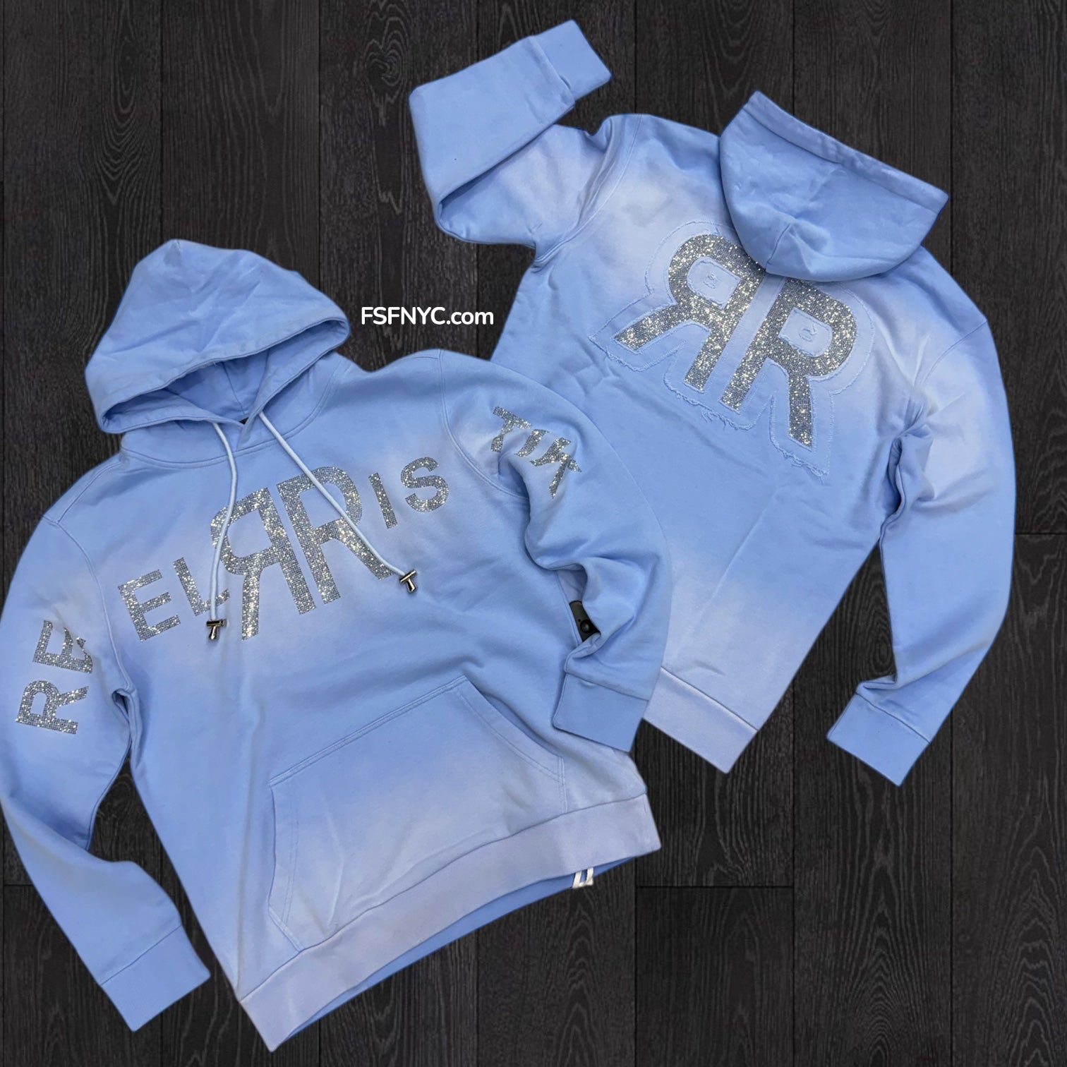 RST - “Double R diamonds HOODIE - L Blue - Rst415