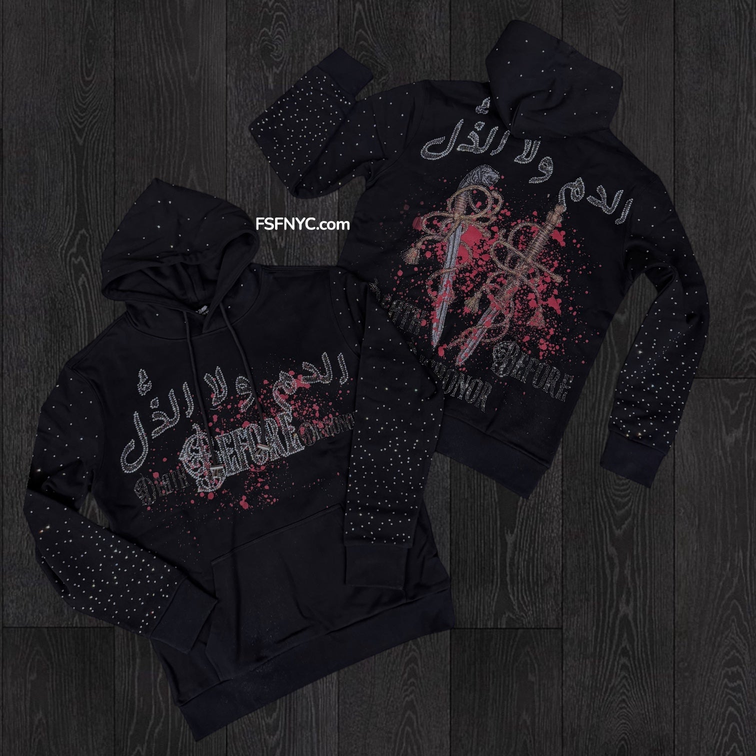 RST - Death Before Dishonor diamonds HOODIE - BLK -Rst410