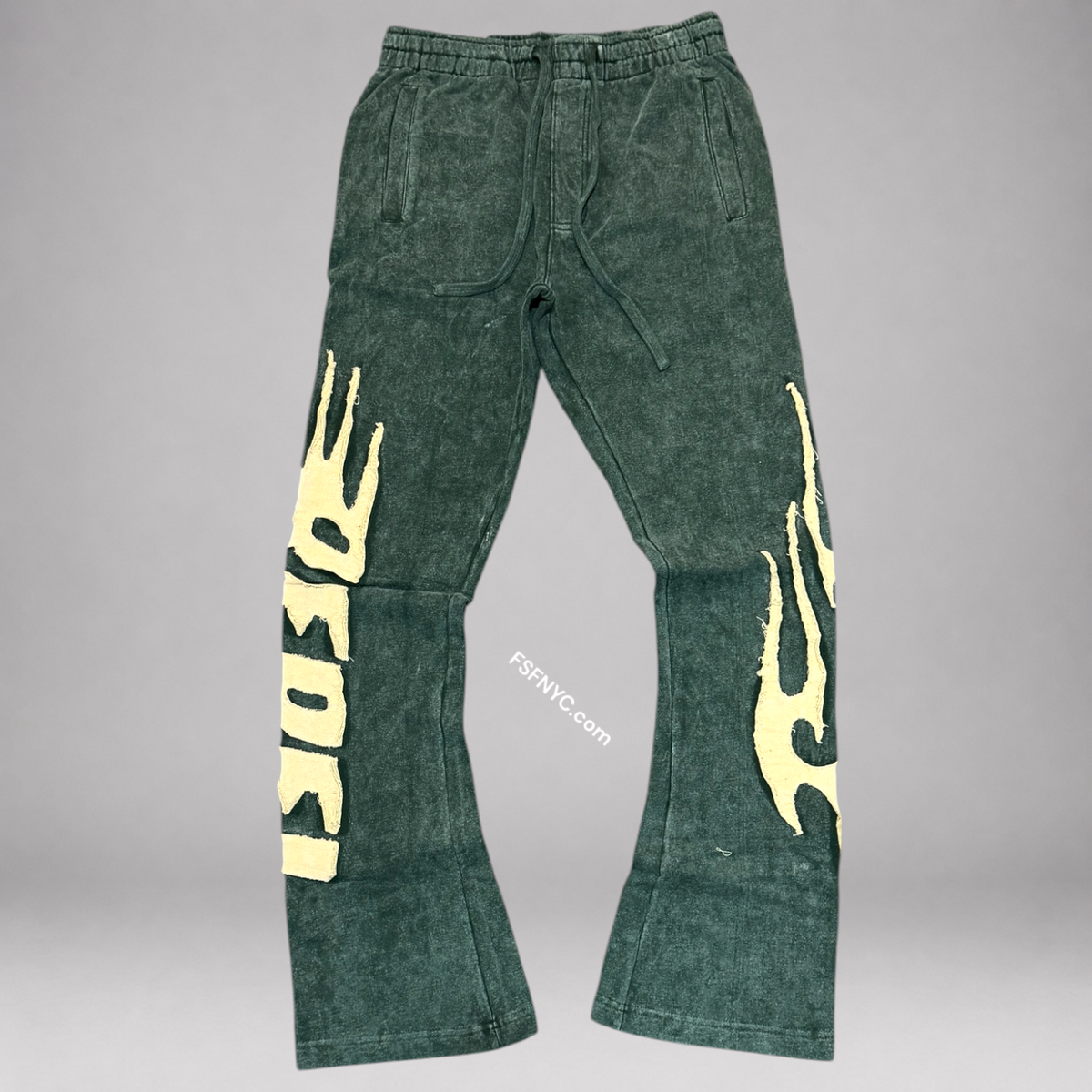 Rebel - Stacked Acid Flame Sweat Pants - Hunter.G - 441