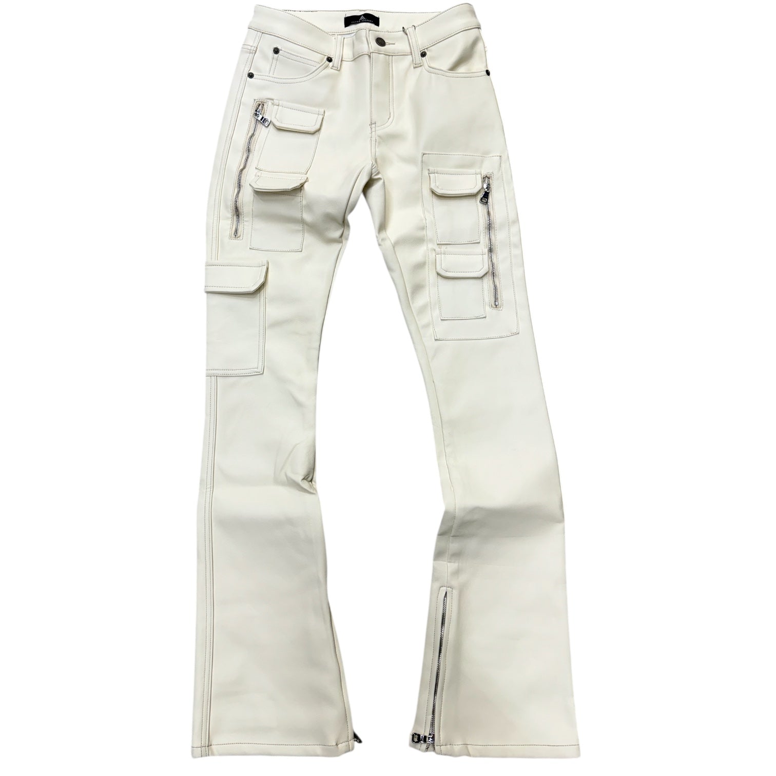 Paper - Leather Stacked Denim - Cream - 1018