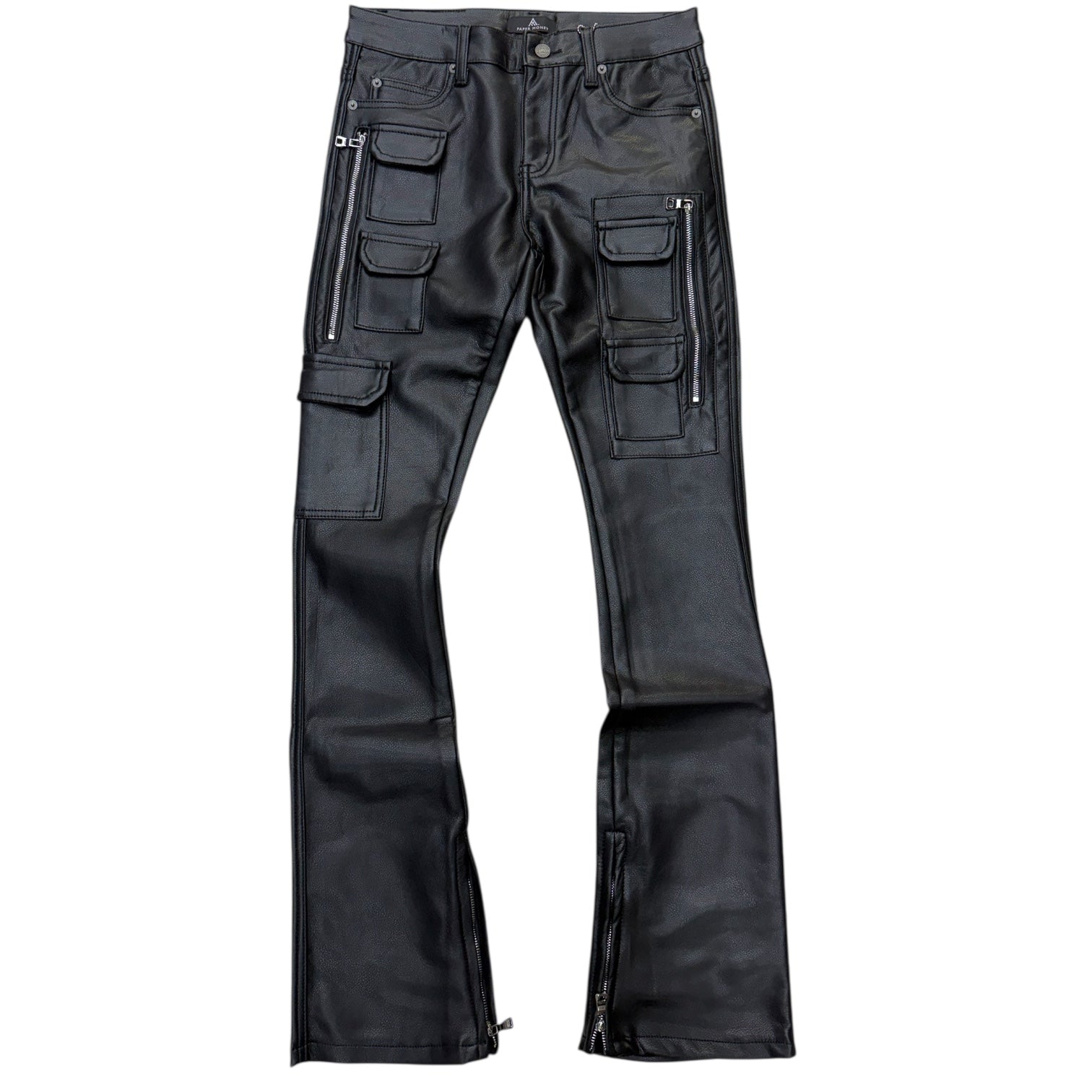 Paper - Stacked Leather Denim - Black - 1018