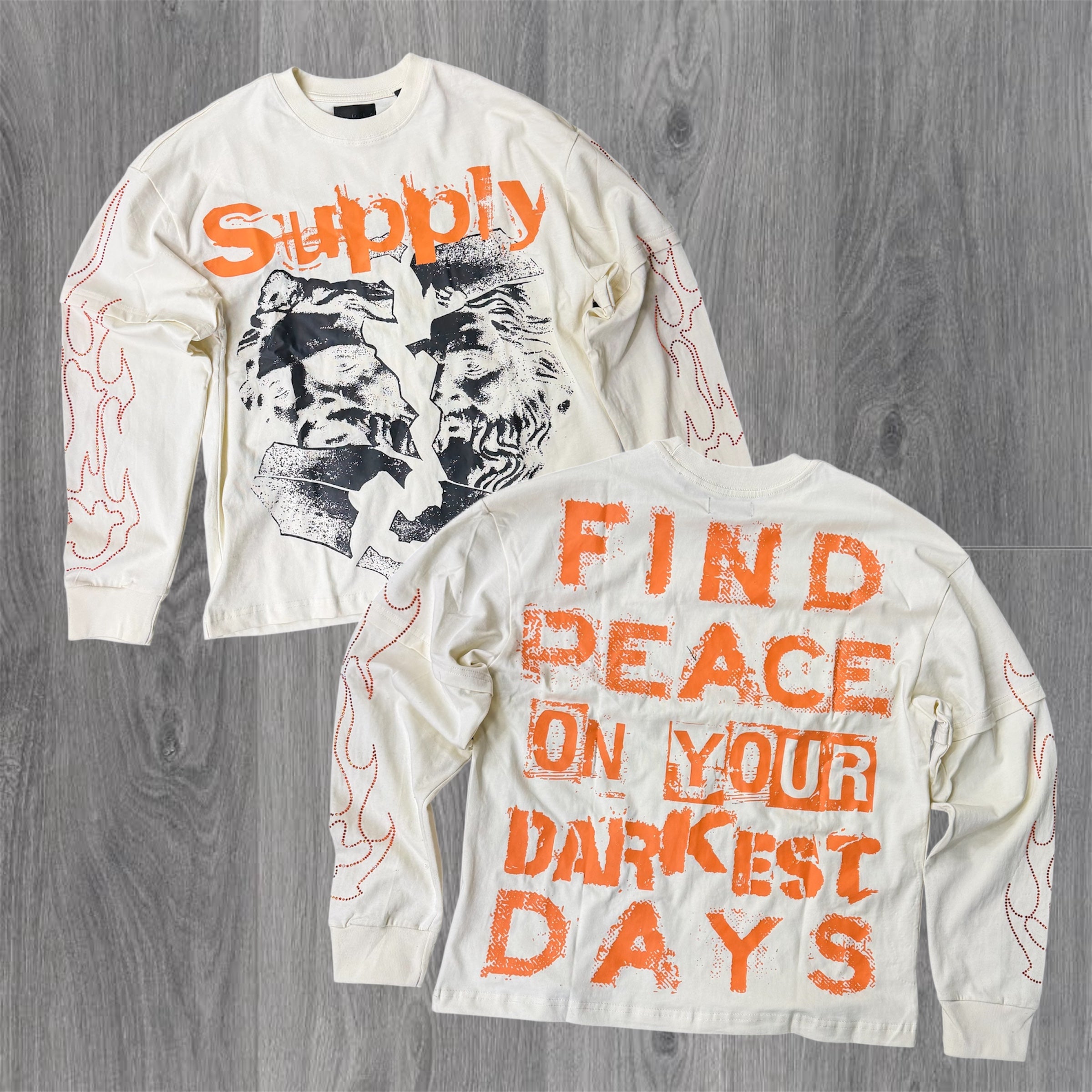 Supply - sinner Oversized L/S- - Bone - 2541