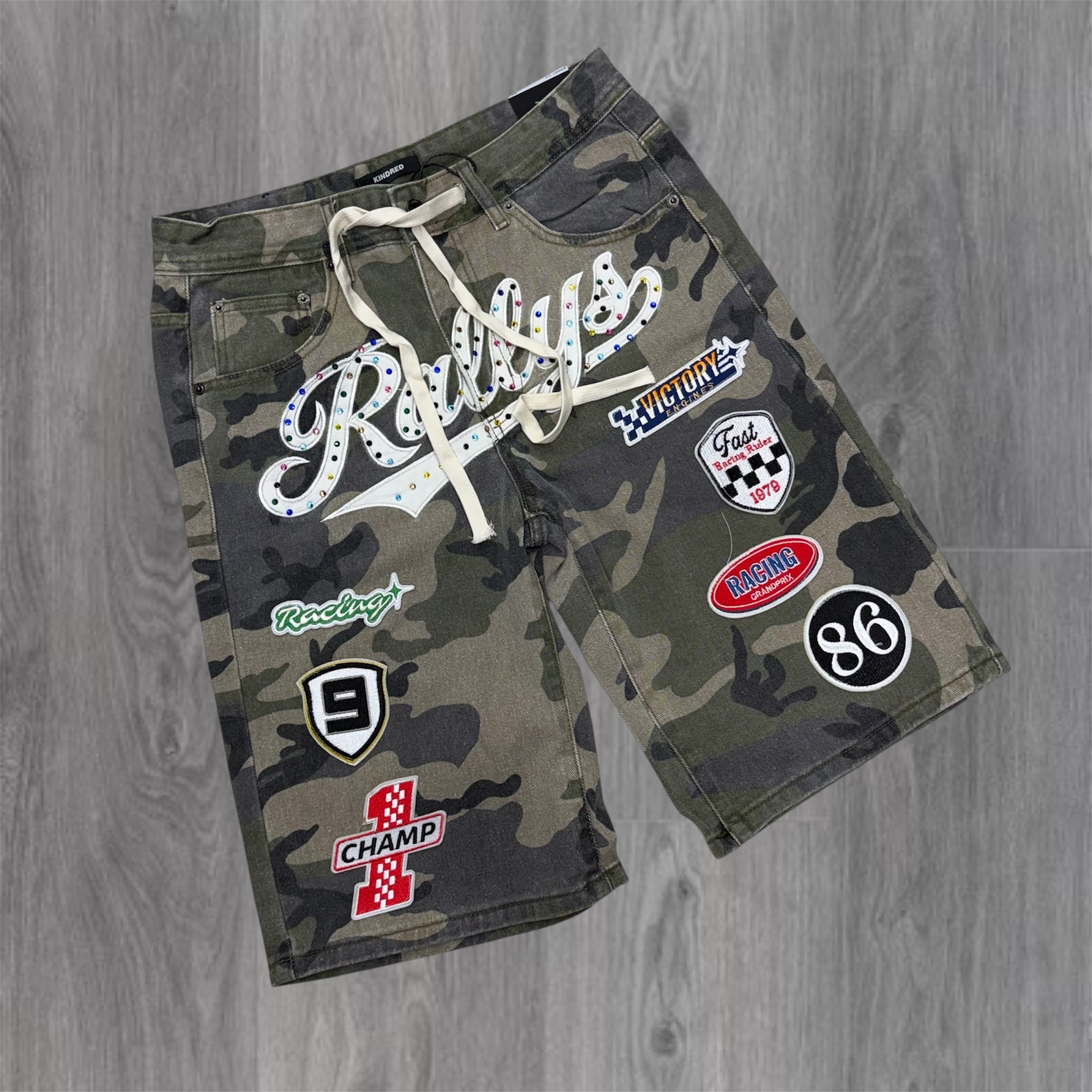 KD - Grand Prix Denim Shorts - Green Camo 262