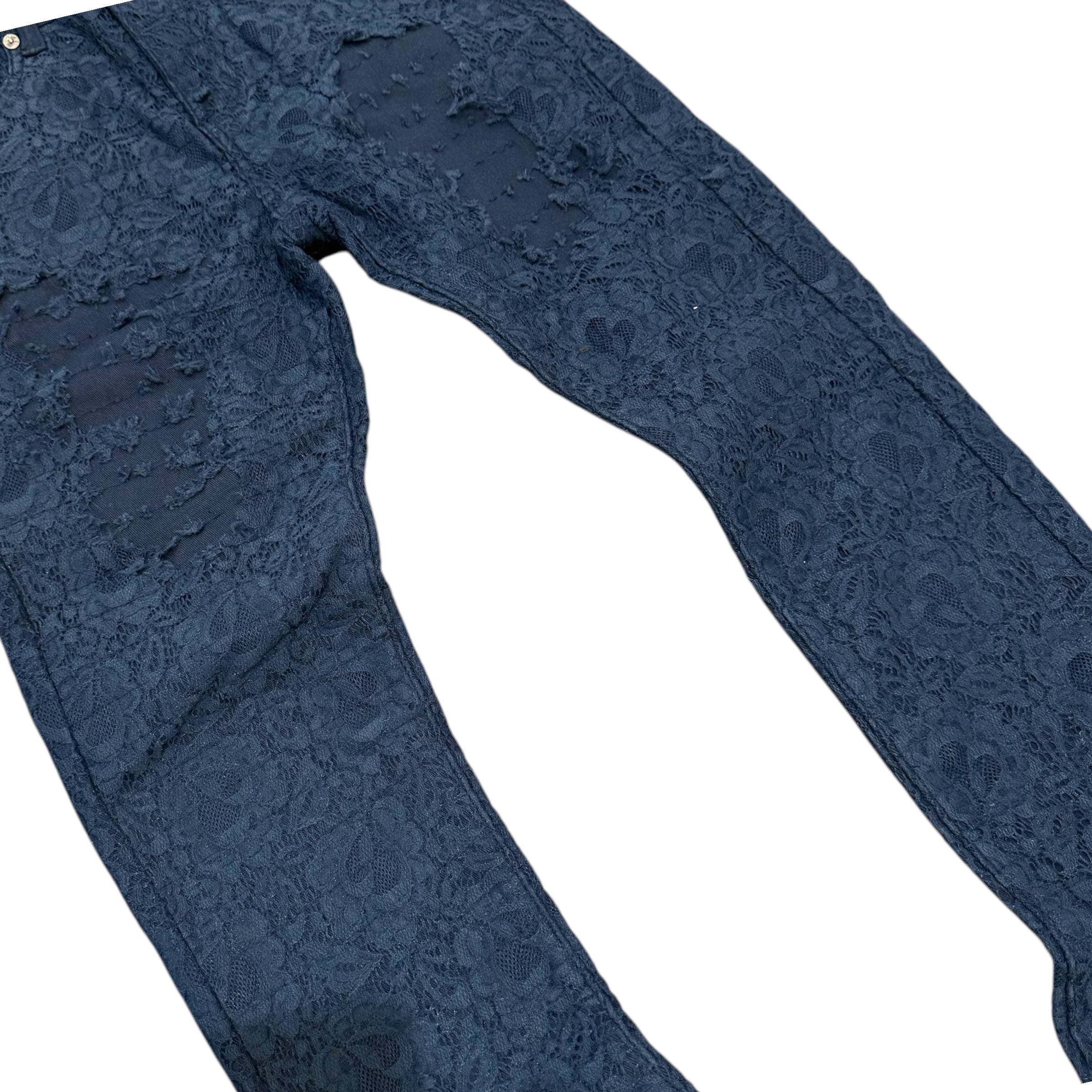 ARM SLIM Stacked Lace Denim Navy AJS69226