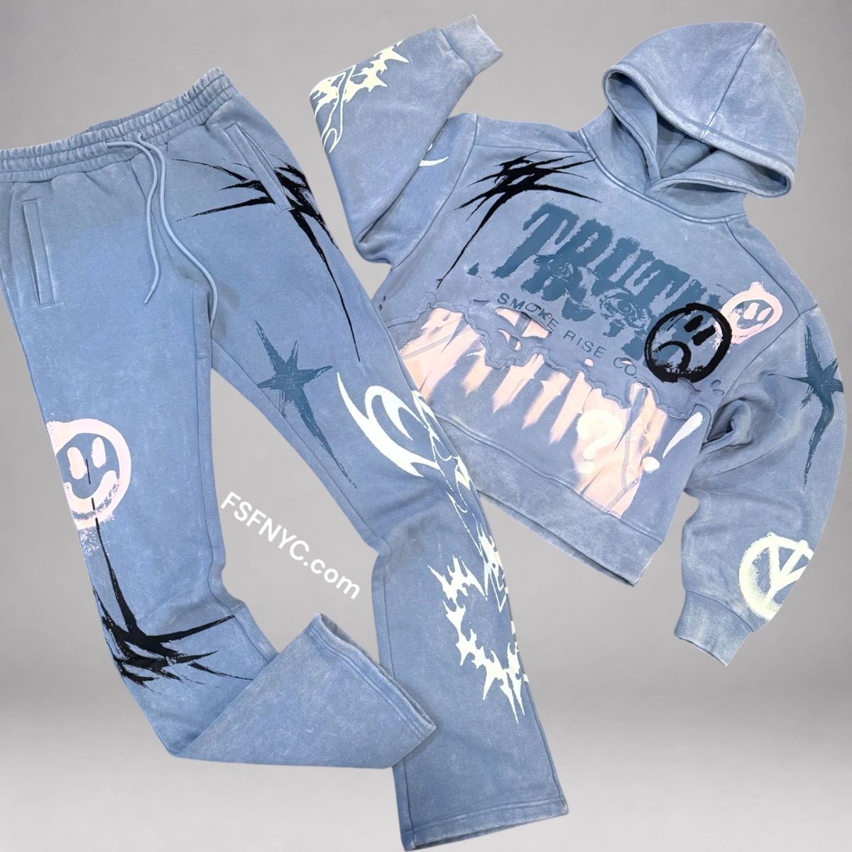 Rise - Flare Truth Sweat Suit - Blue - F558