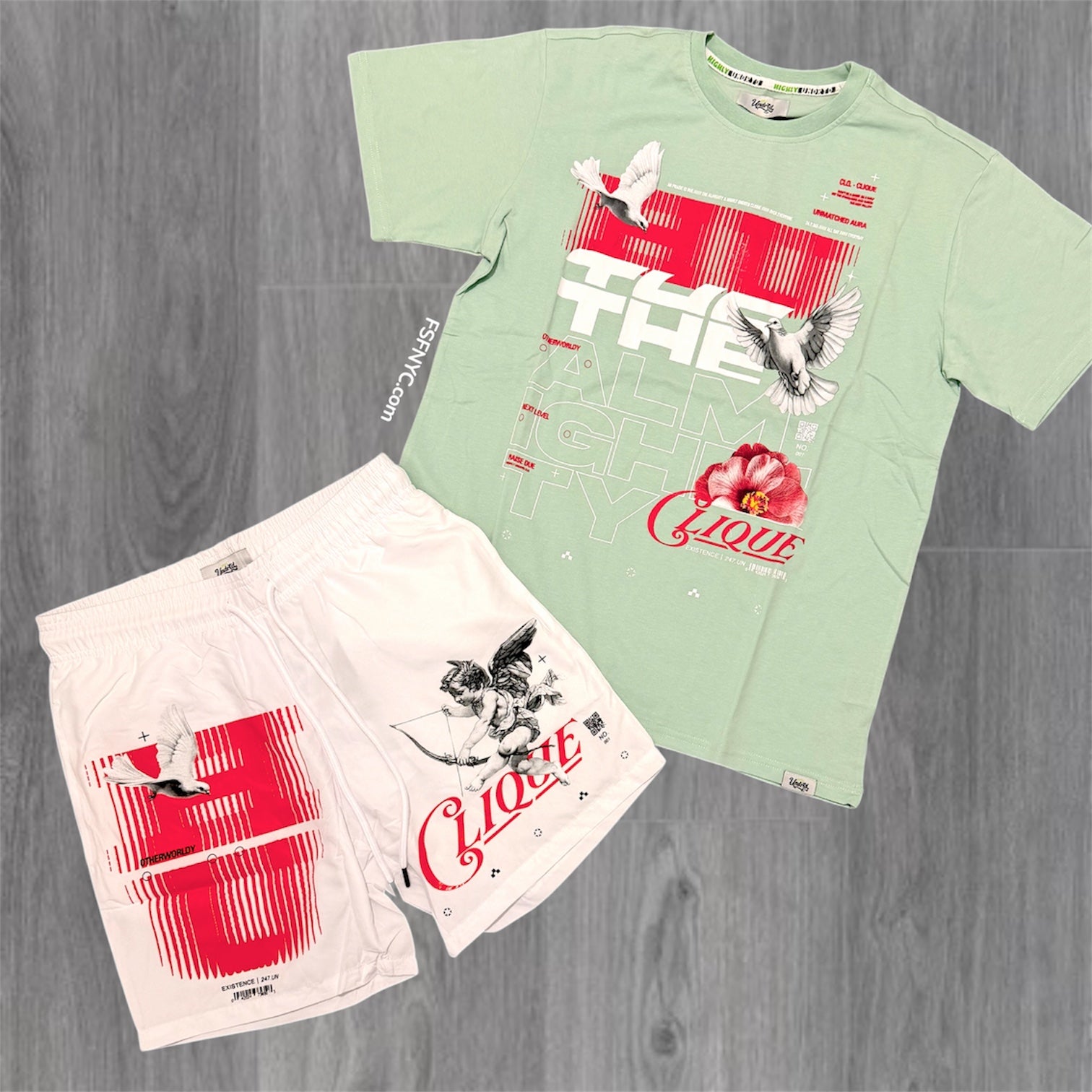 UNDRTD - Short Set - Mighty - Mint/white - 103203