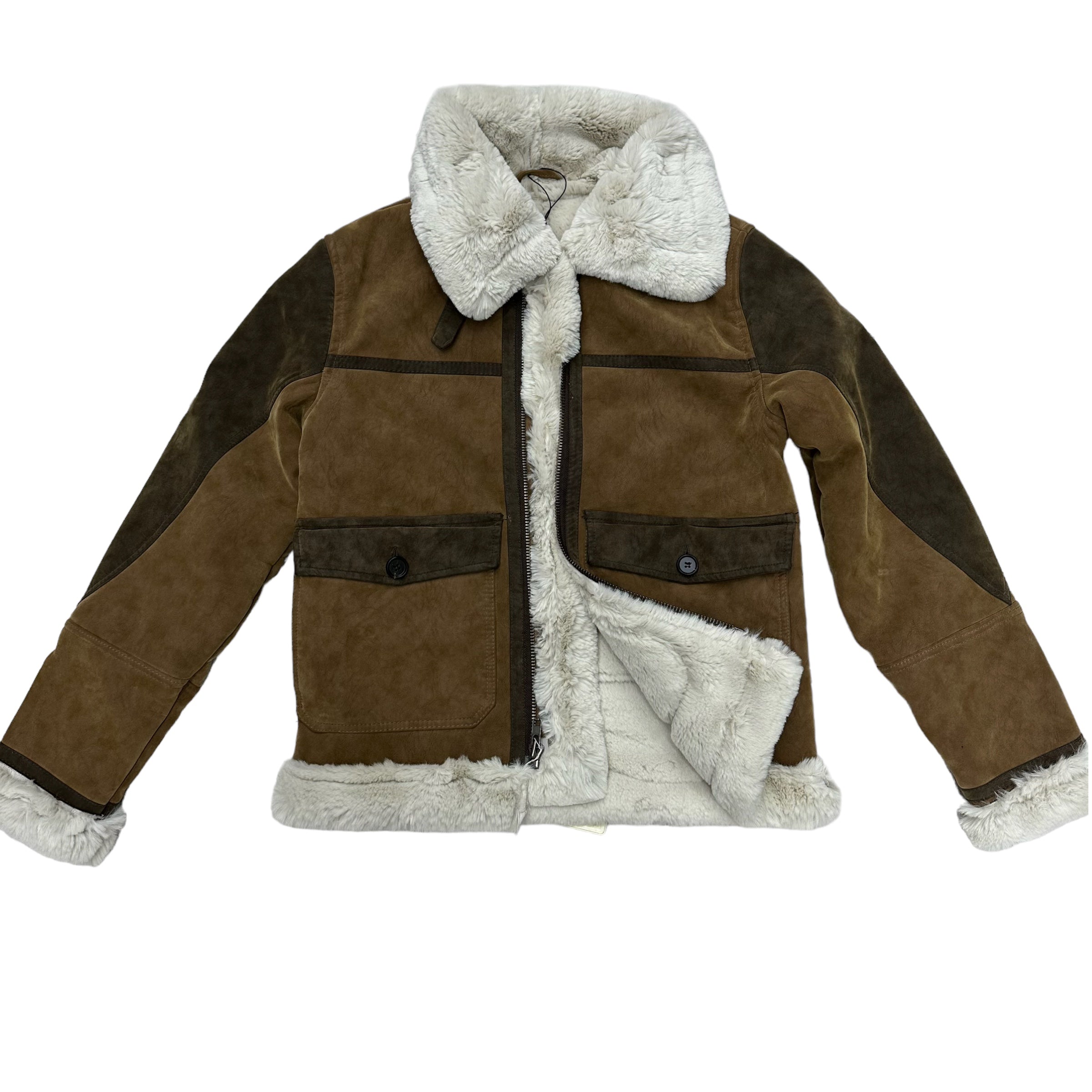 Jordan Craig Fur Shearling Bomber Brown 91405