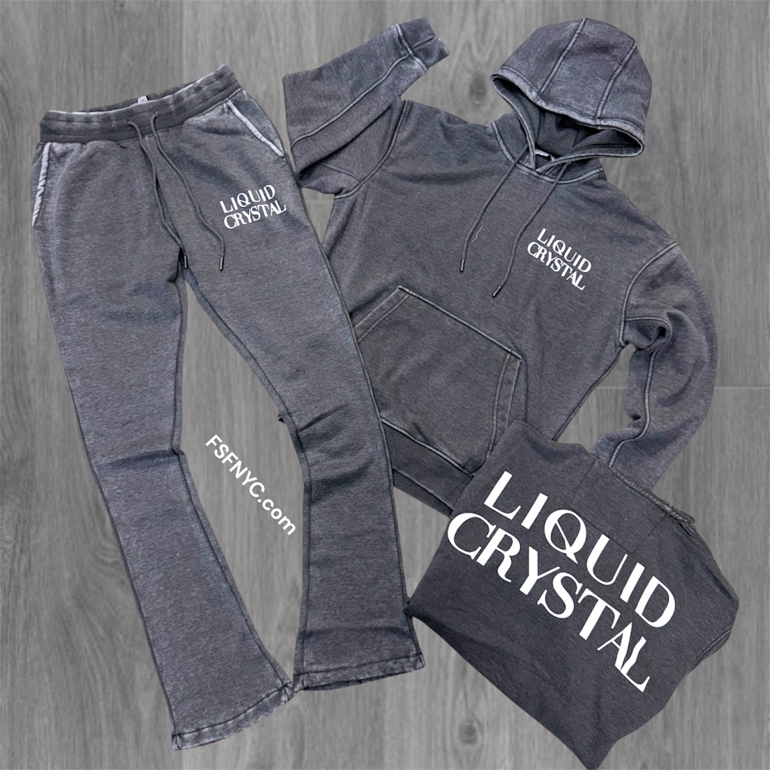 LC - Stacked Mineral Wash liquid Crystal Suit - Grey - 9112