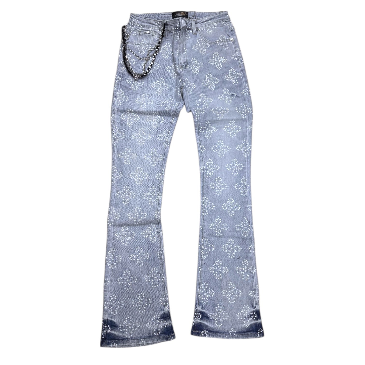 Milano - Stacked Rhinestone Denim - LT. BLUE - 25116T