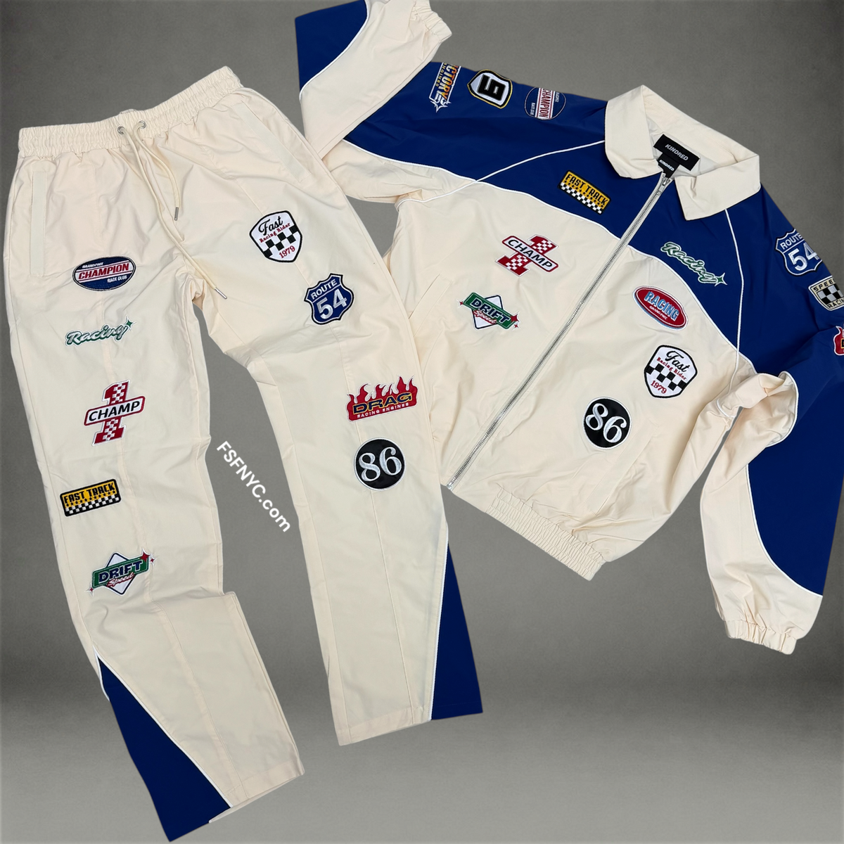 windbreaker Patch work Set - Beige/Royal - 269T