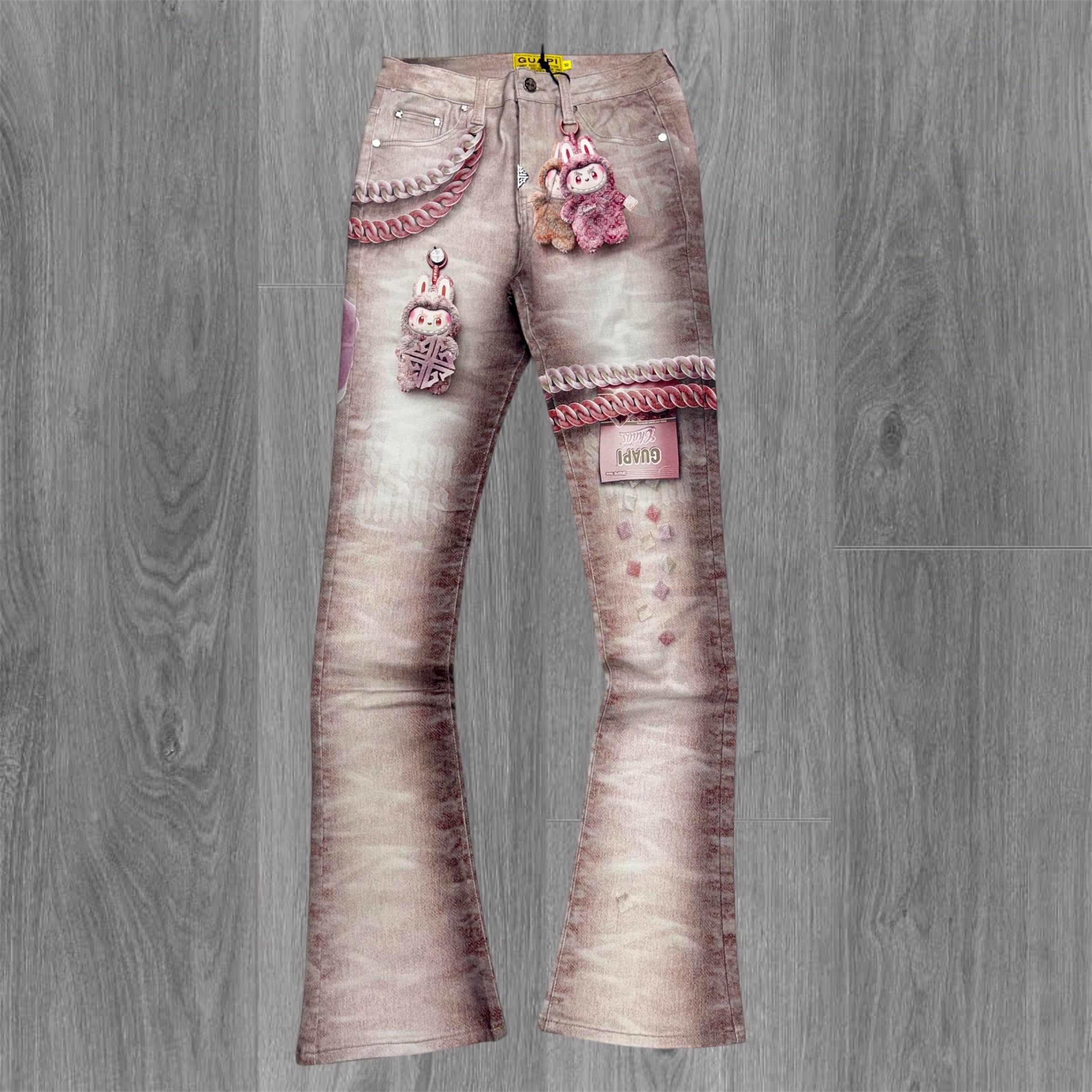 GUAPI - Candy Riot Stacked Denim - Dusty Rose