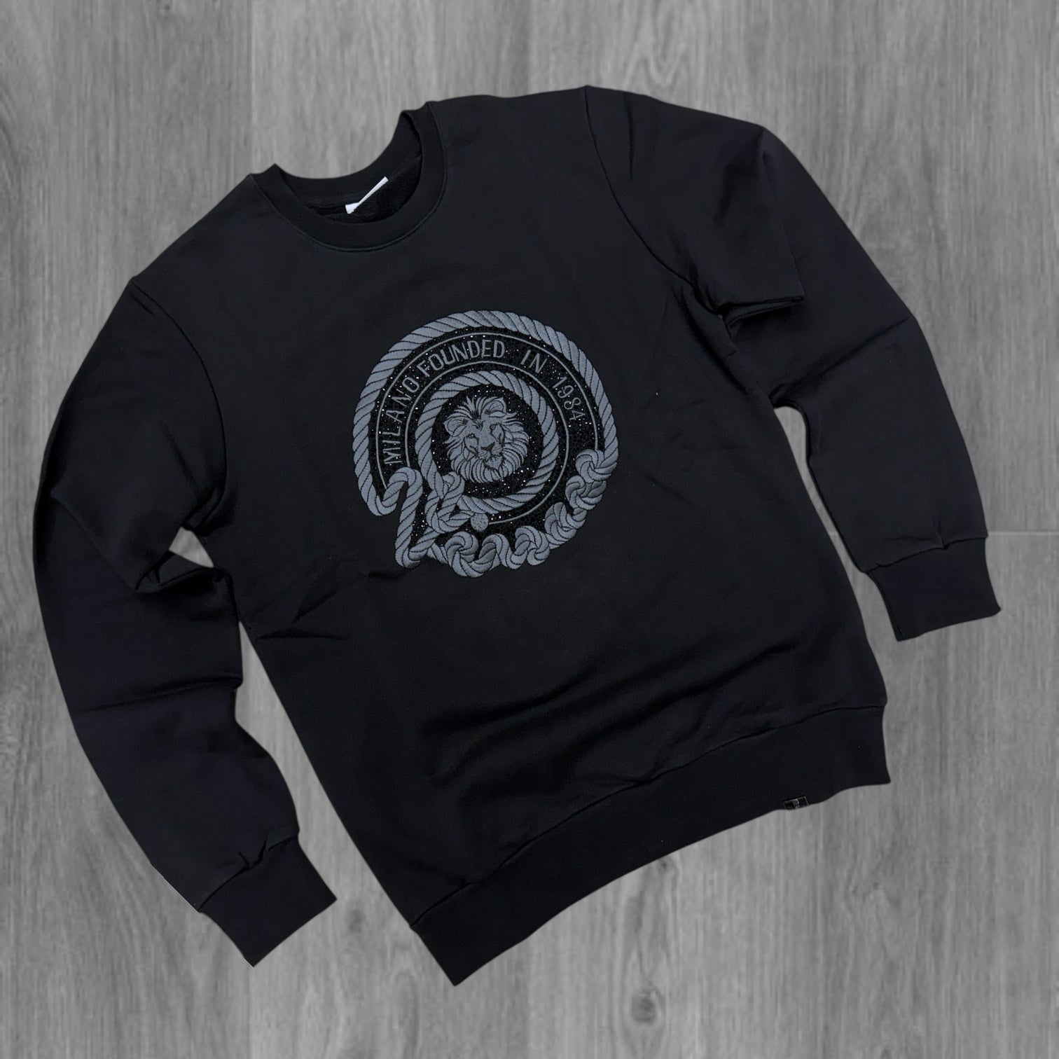 LP - Sweatshirt Twist Rhinestone Black - 1129