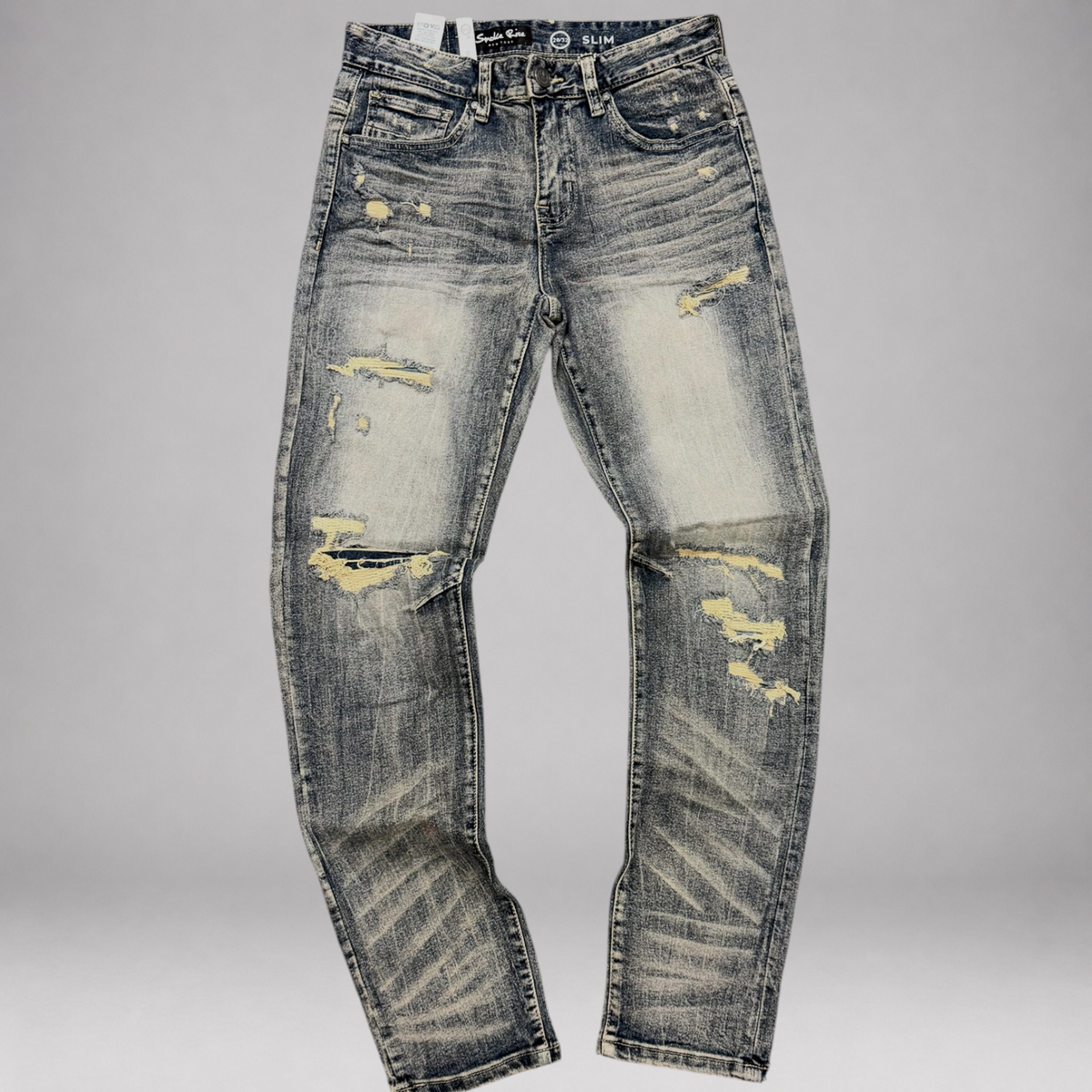 Rise - vintage Washed Denim - Hem.Blue - F203