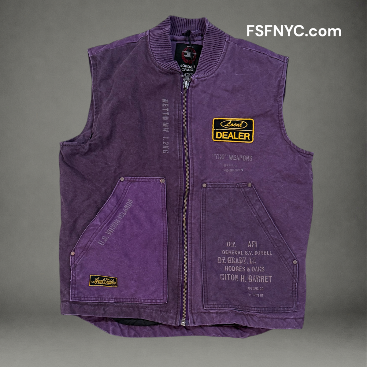 JC - Carpenter Denim Vest - Purple 91775V