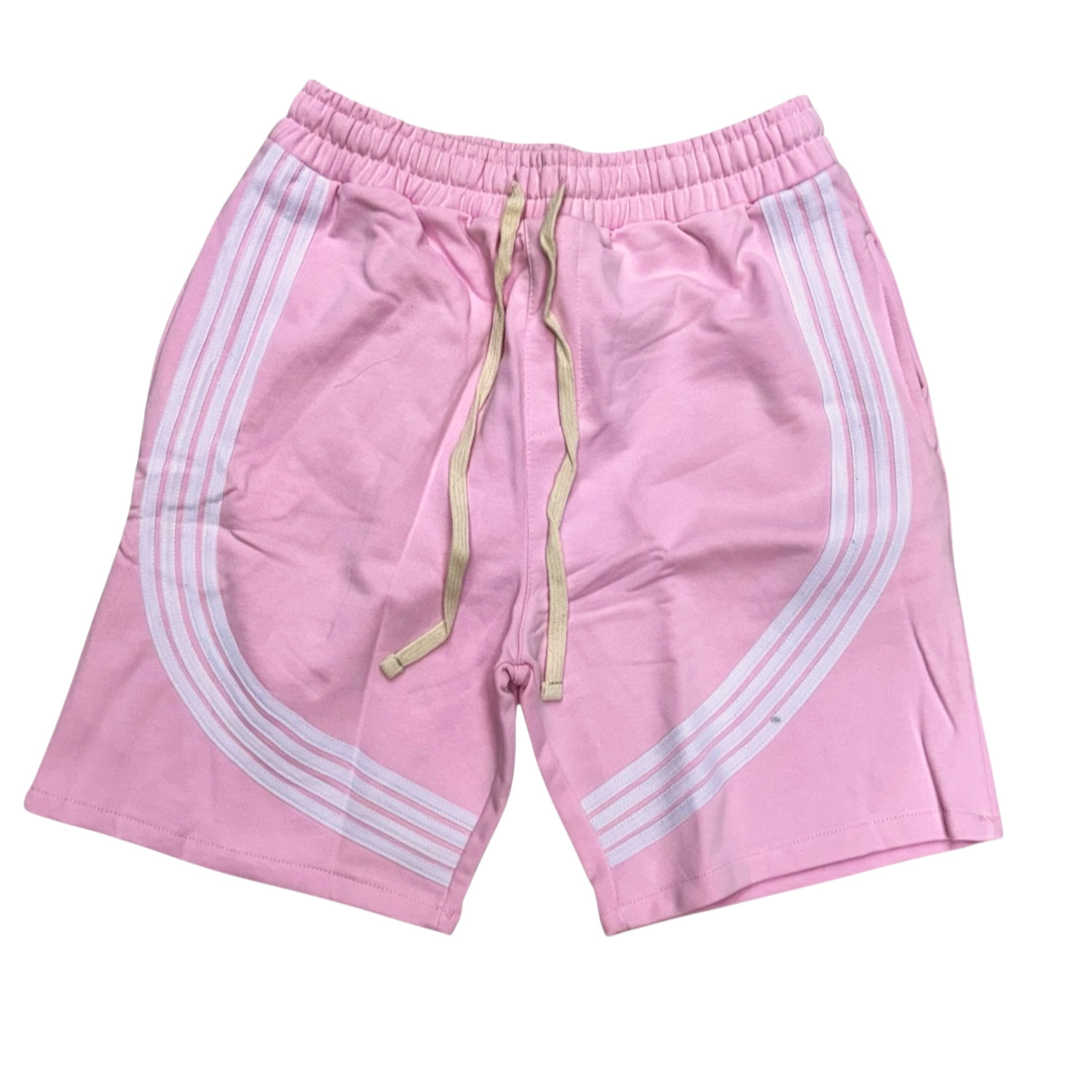 Stripes Sweat Shorts Pink/White