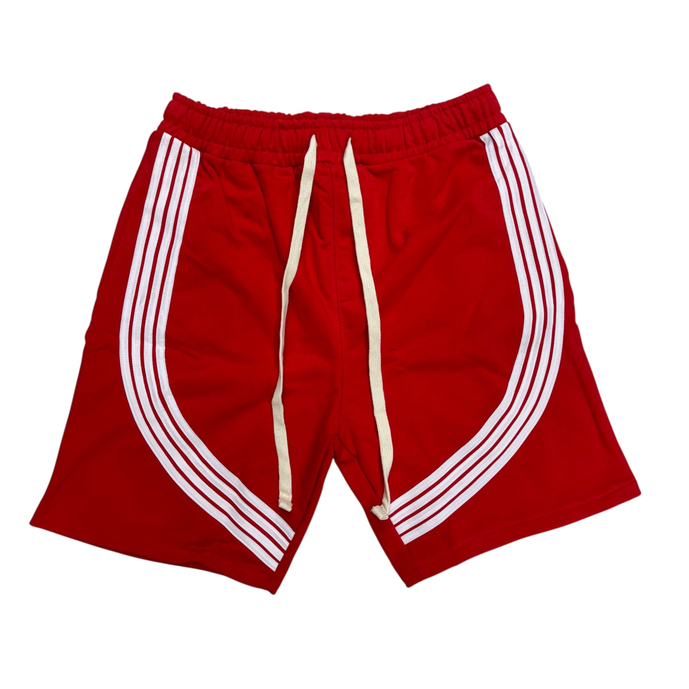 Stripes Sweat Shorts Black Red/White