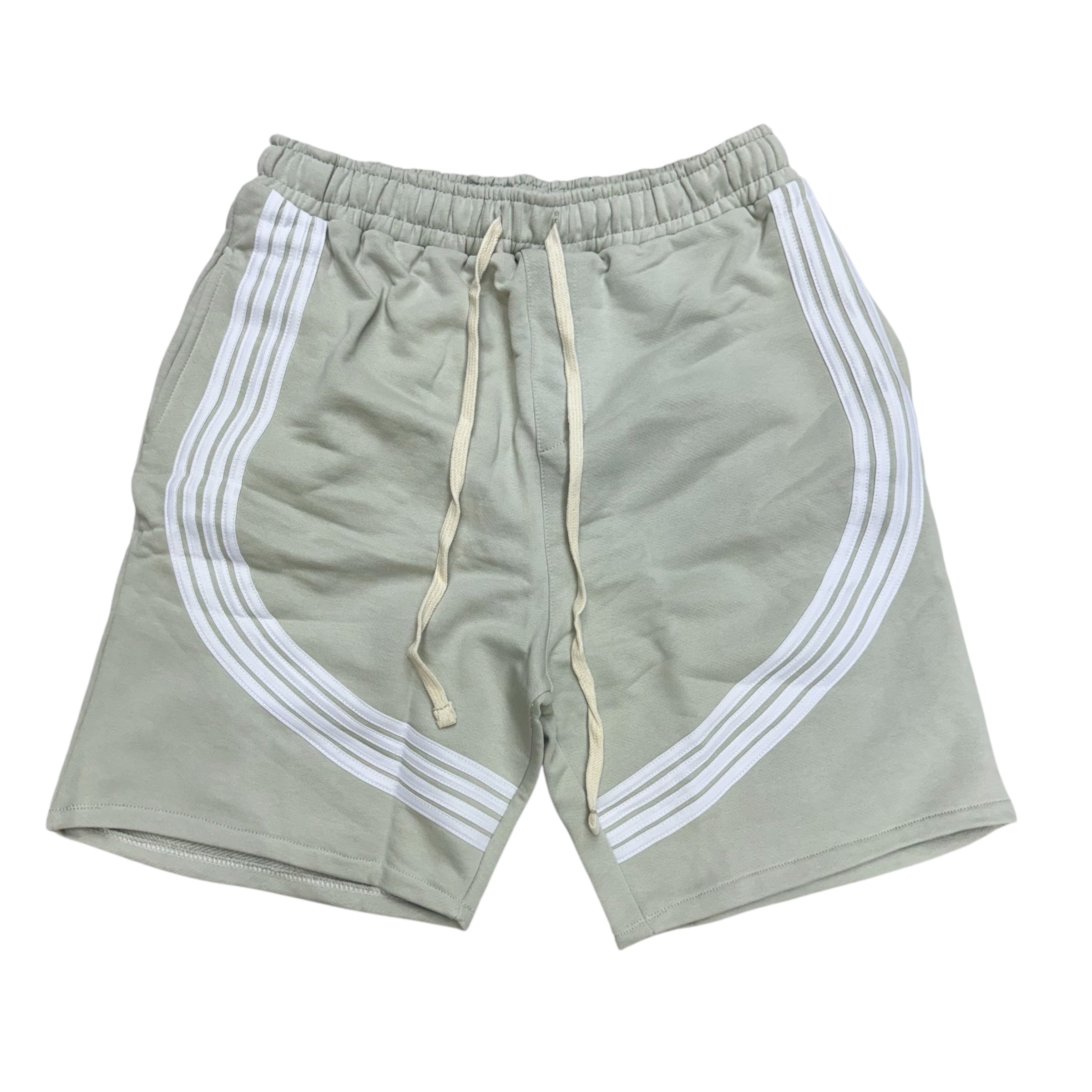 Stripes Sweat Shorts Light Sage/white