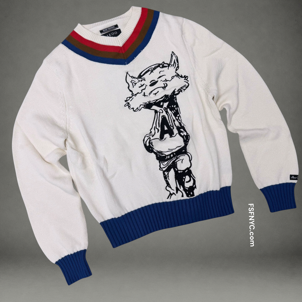 Akoo - Knitted Holiday Sweater - Cream 7501