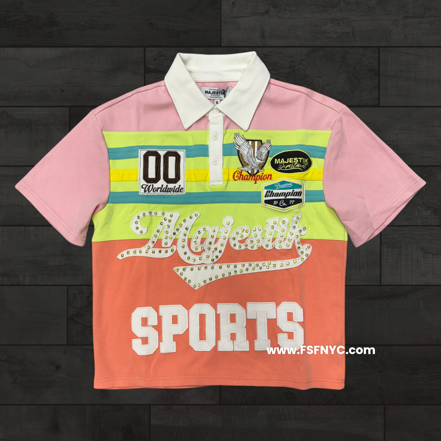 MJSTK - Pique Rhinestones Polo - Orange - 26104