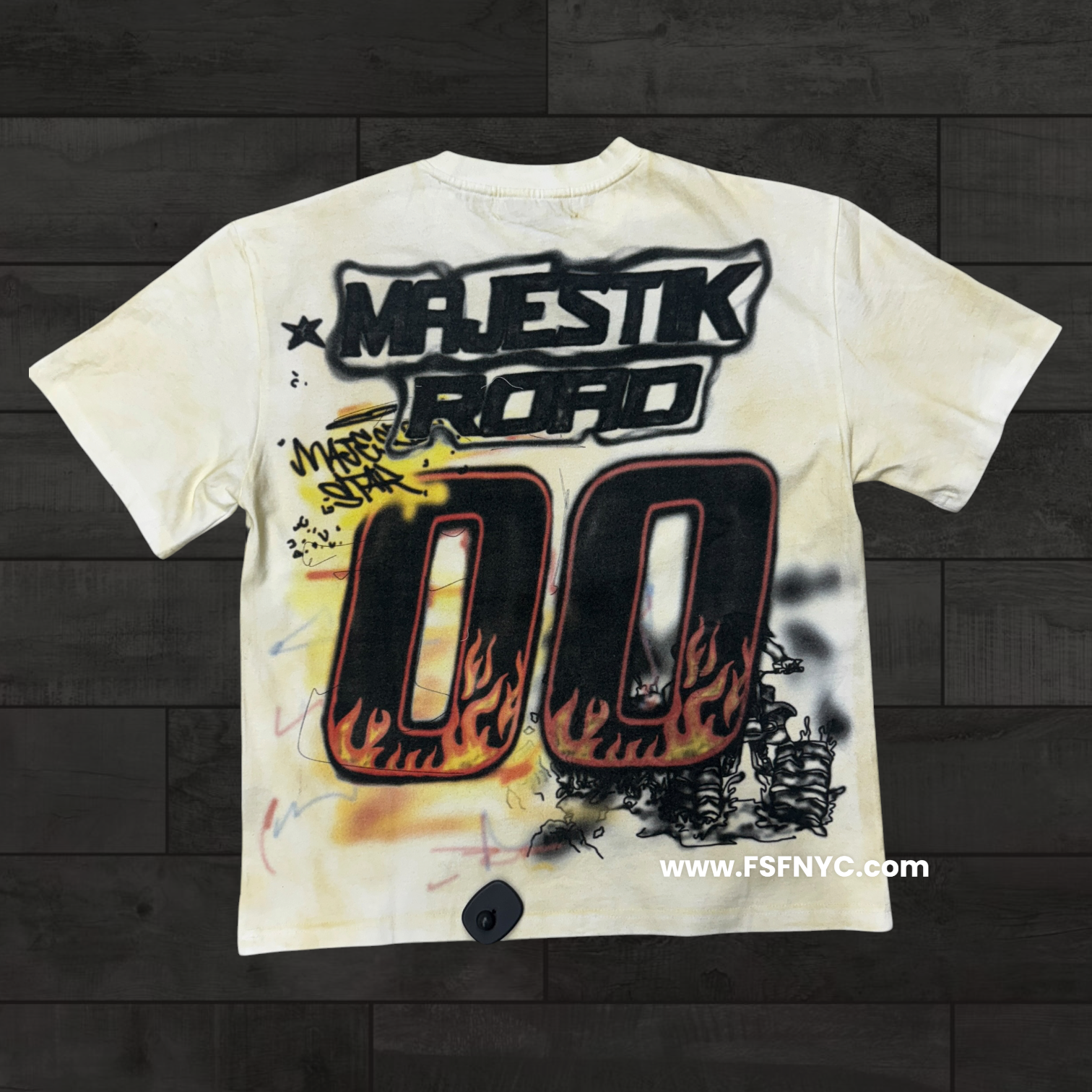 MJSTK - Graphic Tee W/ Rhinestone - Cream - 26404