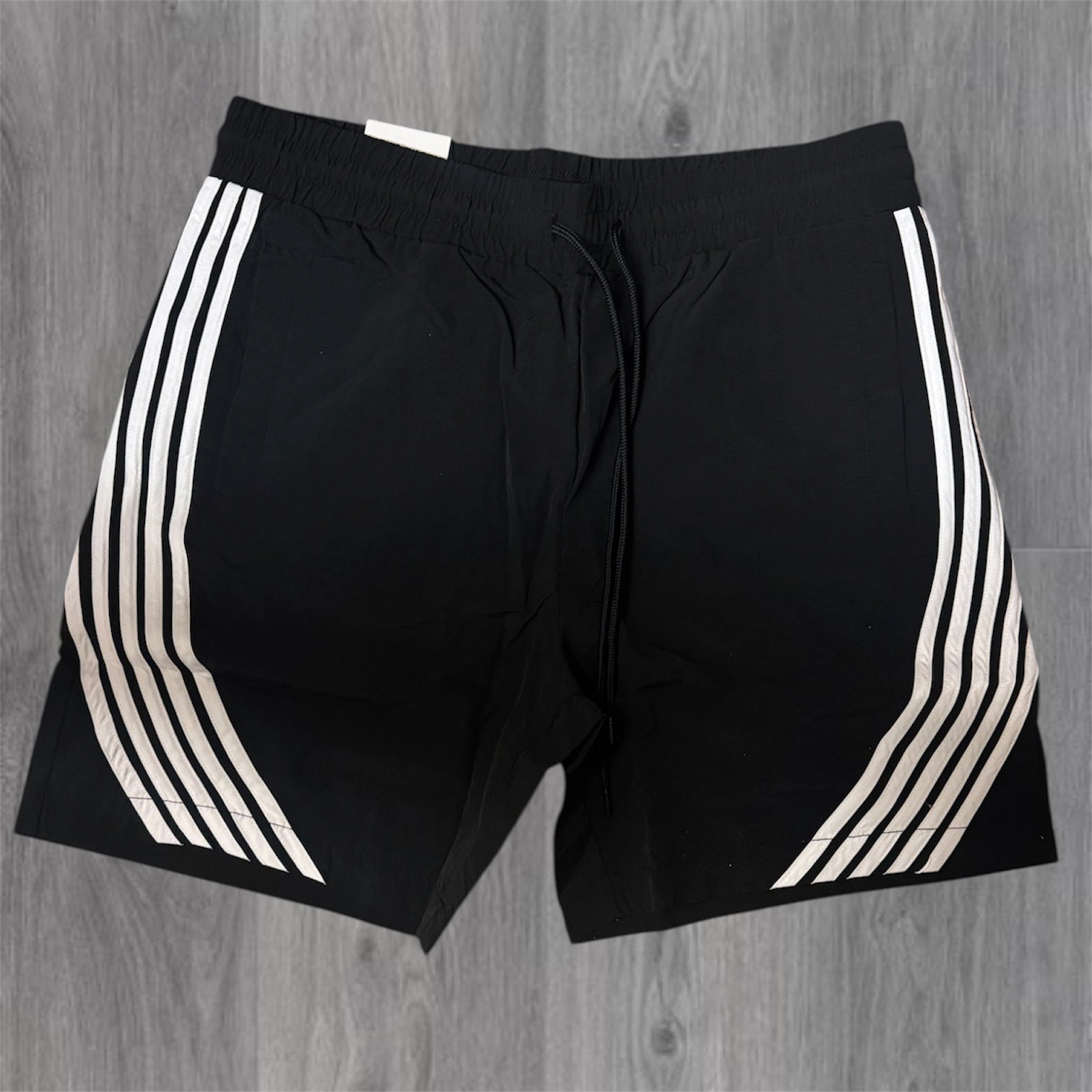 Rebel Stripe Nylon Shorts - Black White - 981