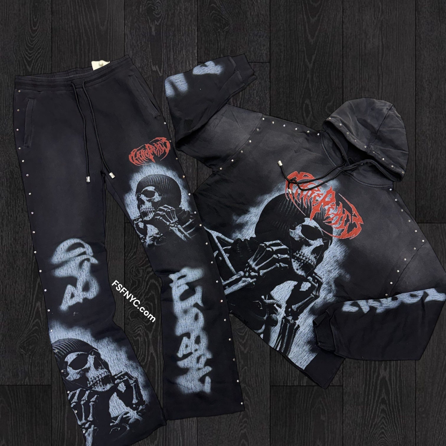 RP - Stacked Dark Age sweat Suit - Black