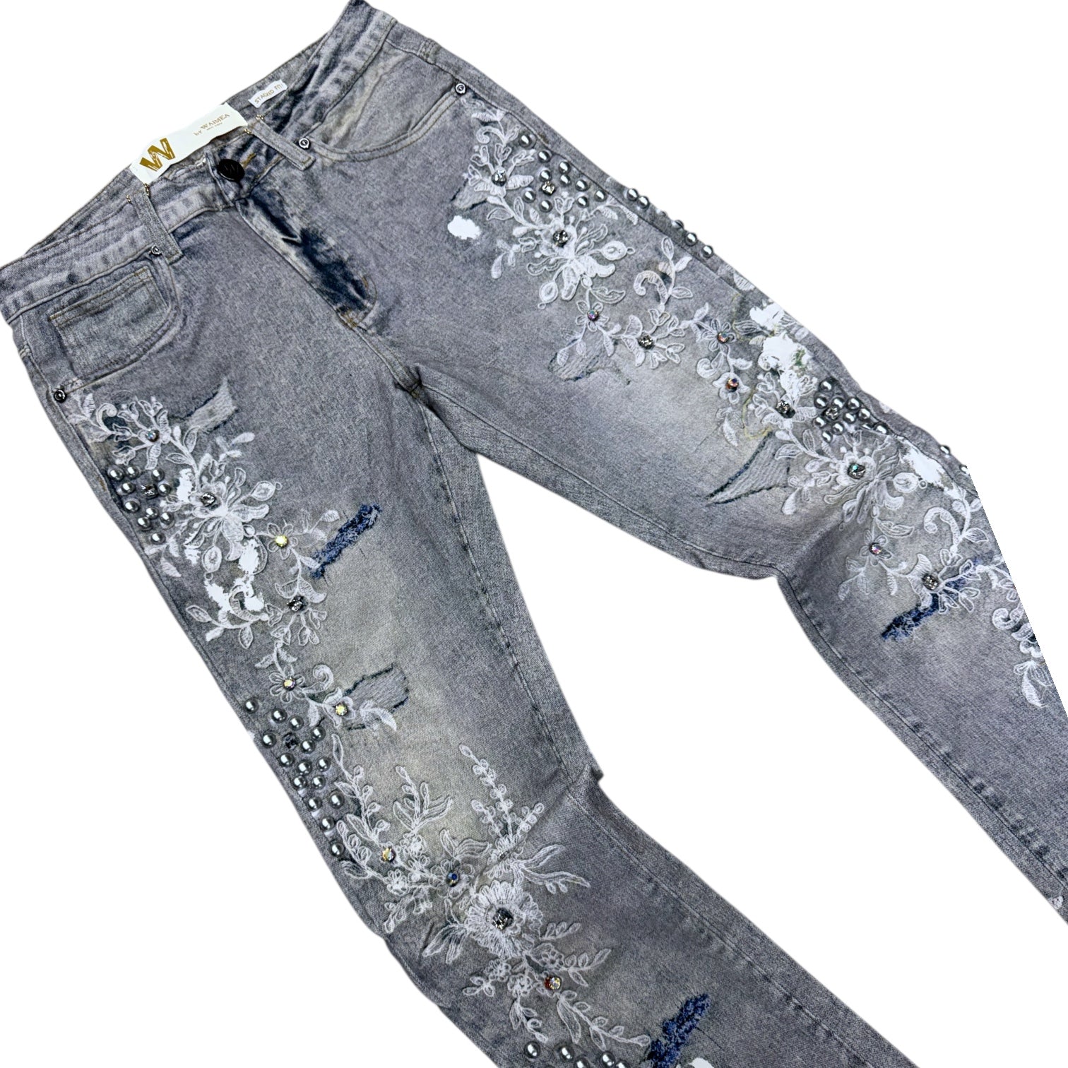W - Stacked Embod/Crystal Denim - M8598D