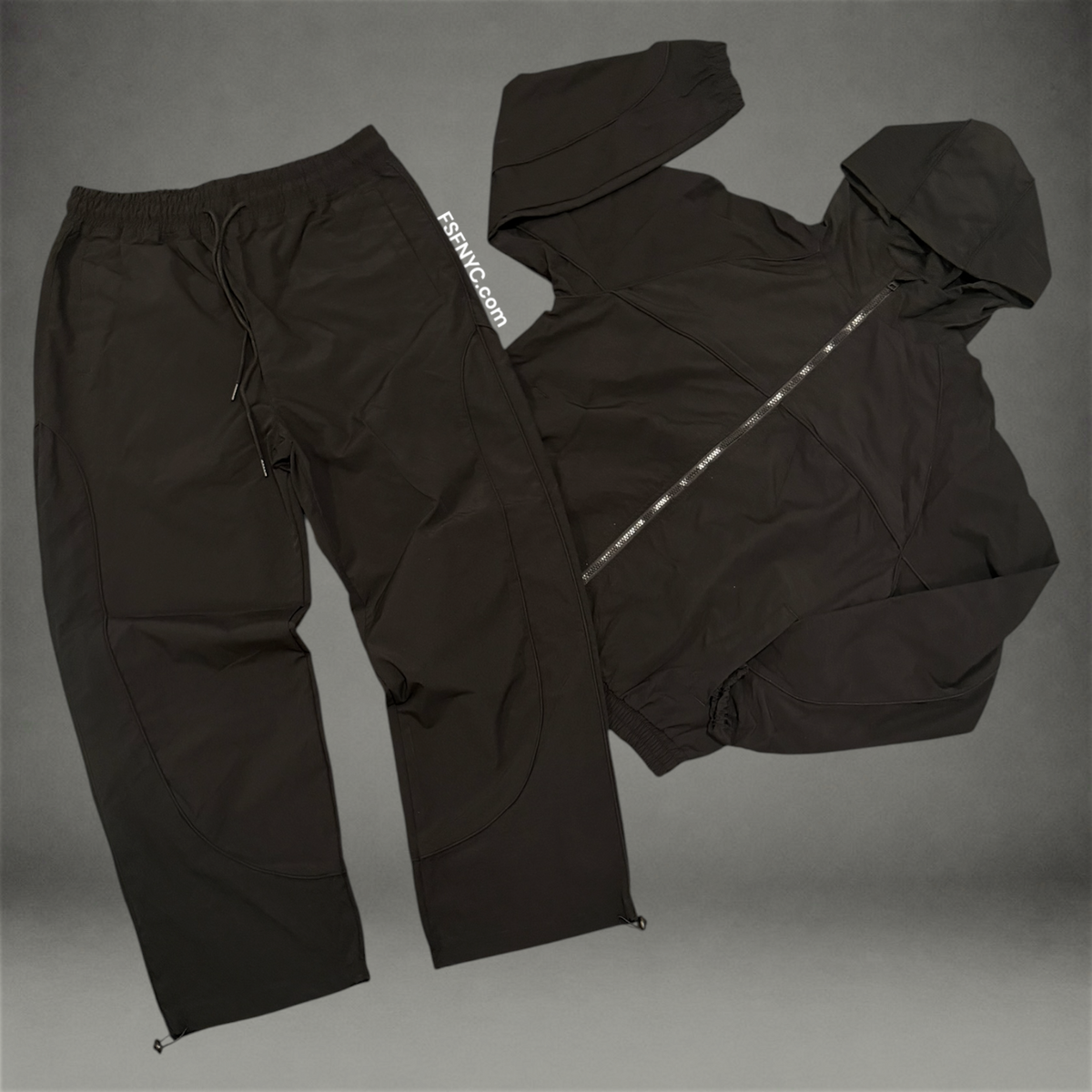 Baruda - Pipping Windbreaker Set - Black - 830