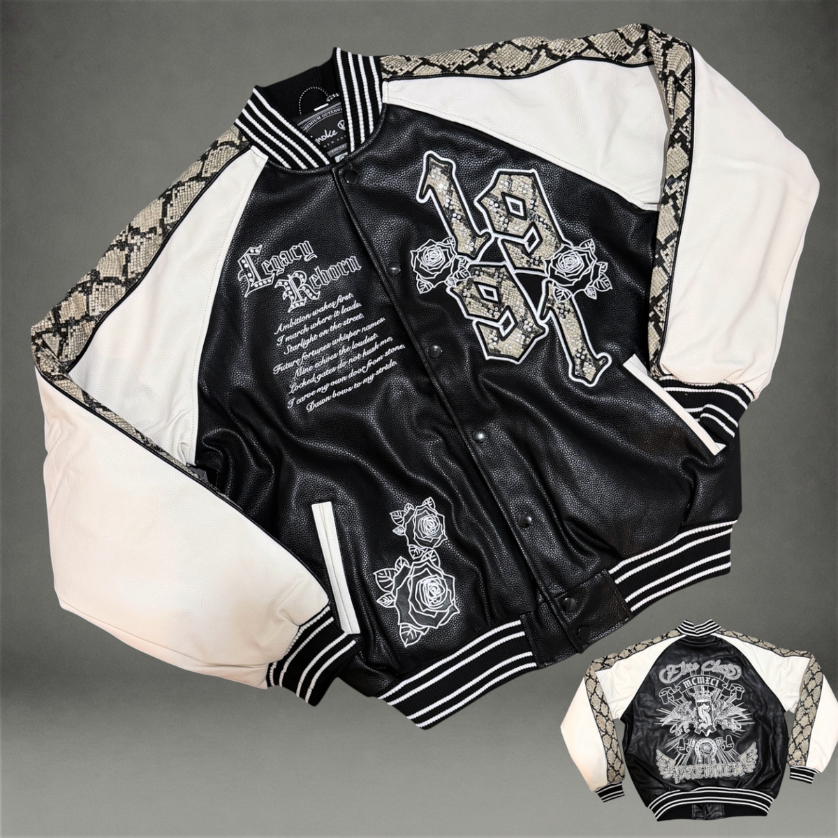 Rise - Elite Classic Varsity Jacket - Jet Black F599