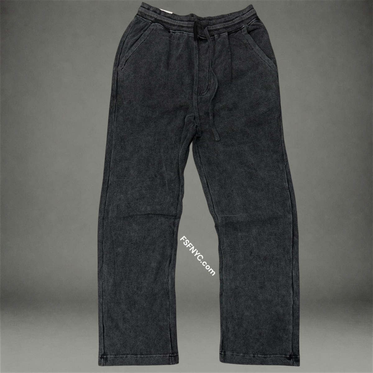 Rebel - Acid Wash Sweat Pants - Black - 420