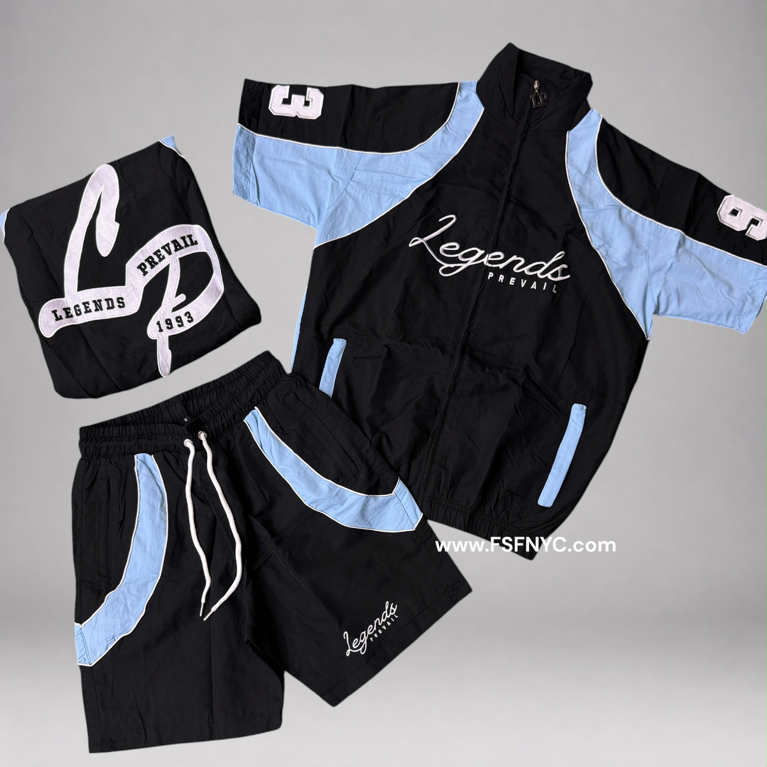 Prevail - LP Windbreaker Set - Black / UNC Blue