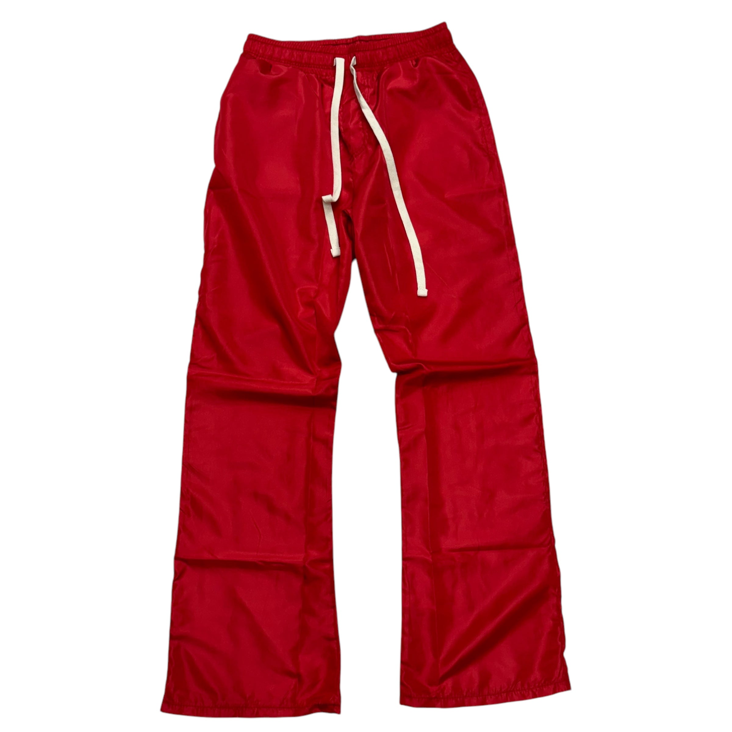 stacked Nylon Plain Pants Red (fit Slim, go up 1 size )
