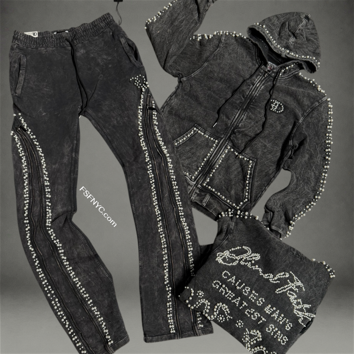 FO - Stacked Blind Faith Sweat suit - Black - 5245
