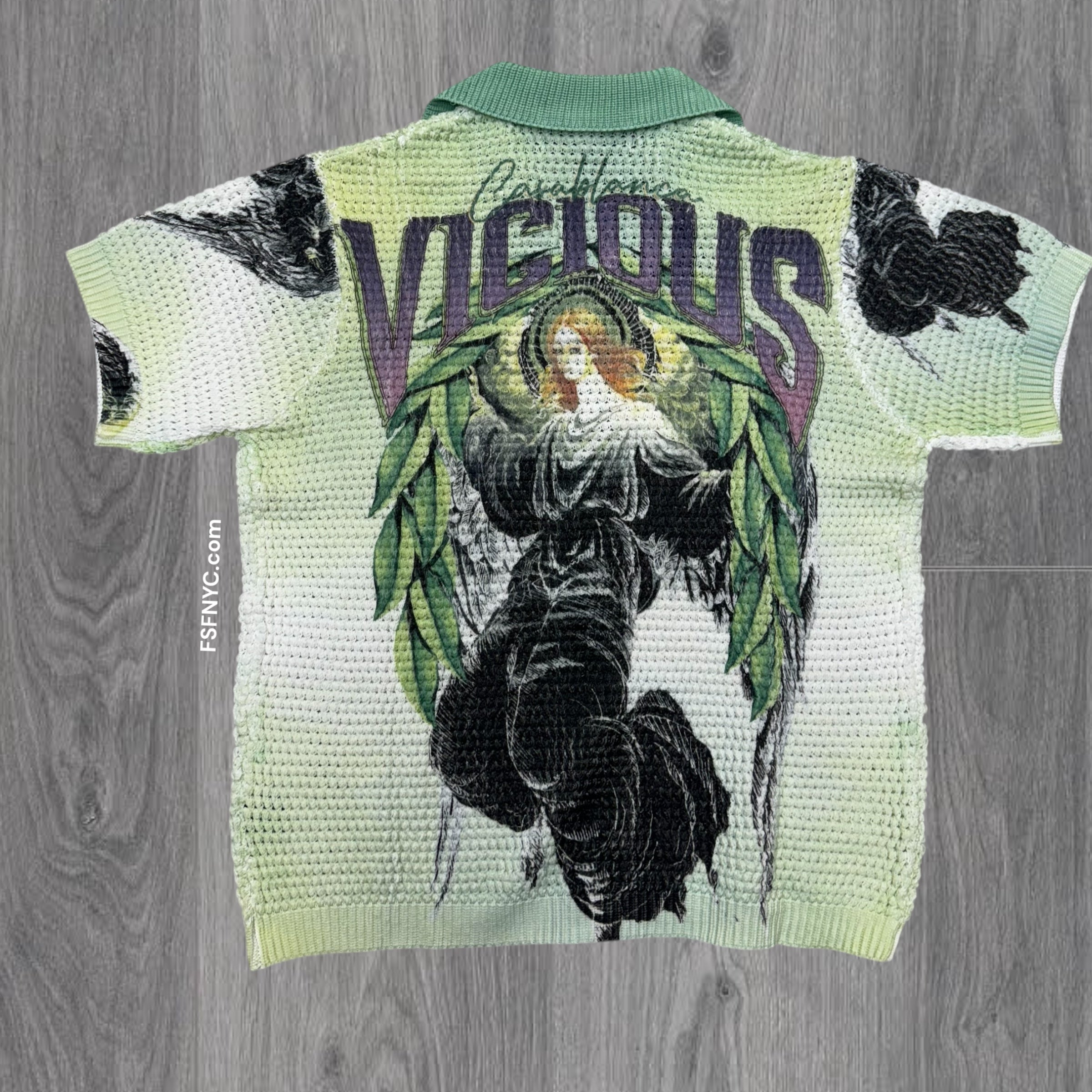 Vicious ROBY knitted Button Short Set Green VC780 781