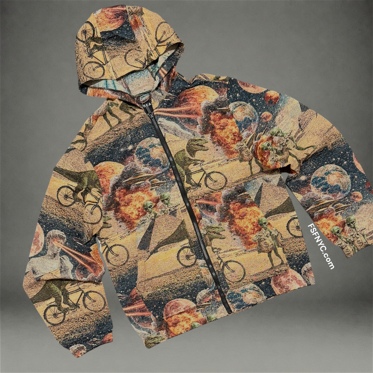 Universal lightweight Tapestry Zip Hoodie - Multi 607