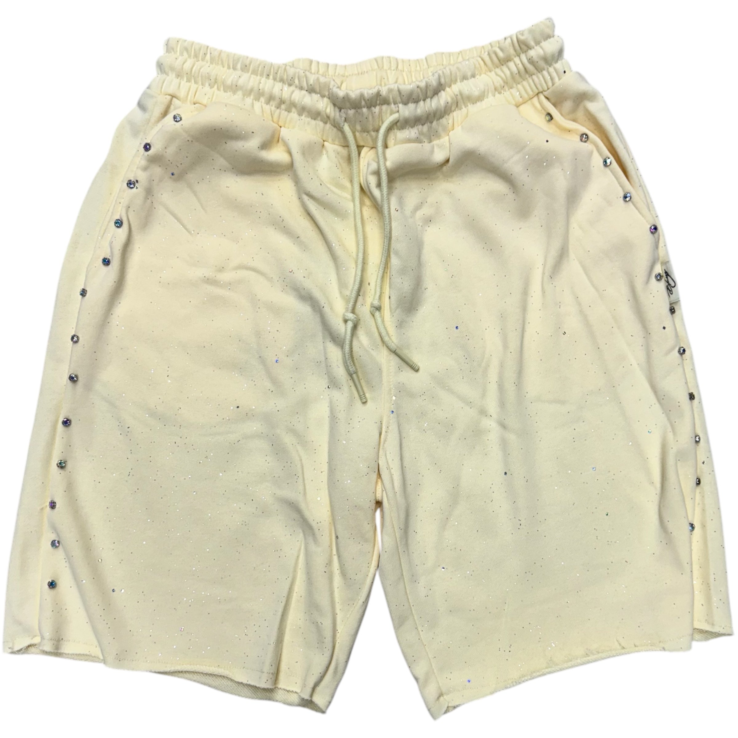 BKYS Rhinestone Shorts Off White sp1279