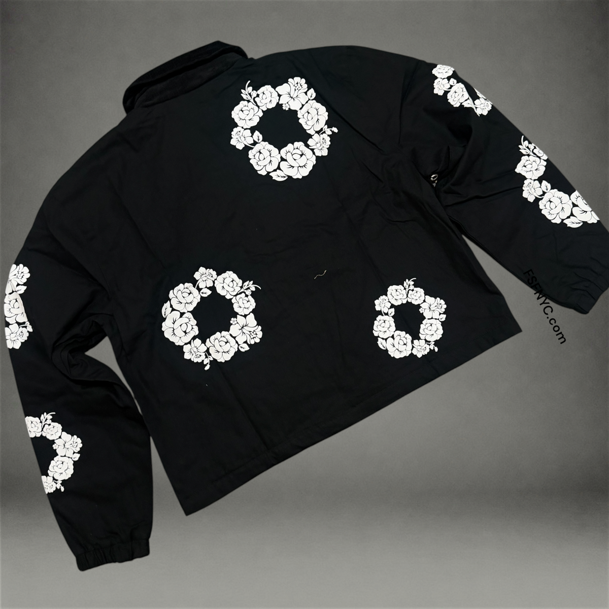 Floral lightweight Canvas Jacket - Black 707