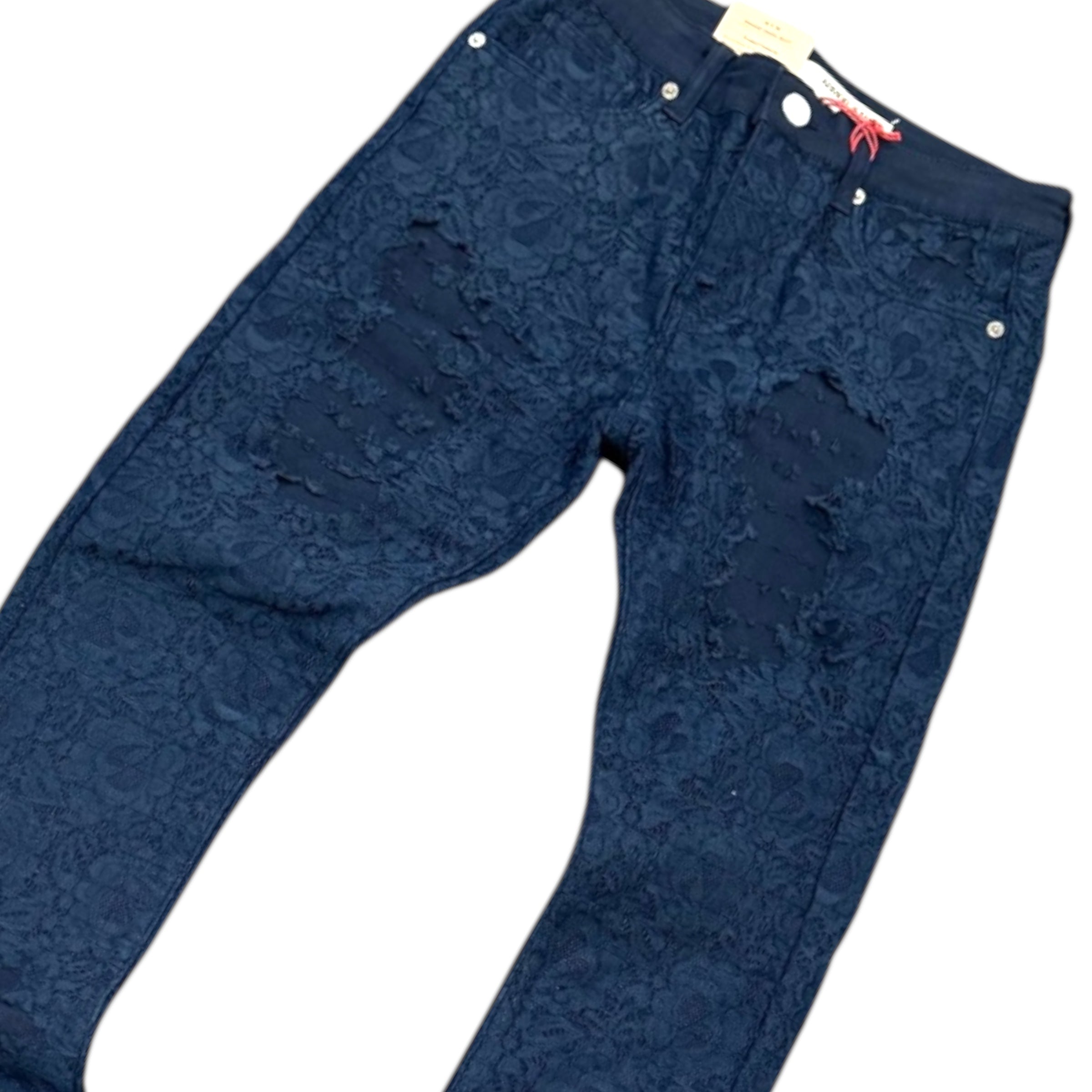 ARM SLIM Stacked Lace Denim Navy AJS69226