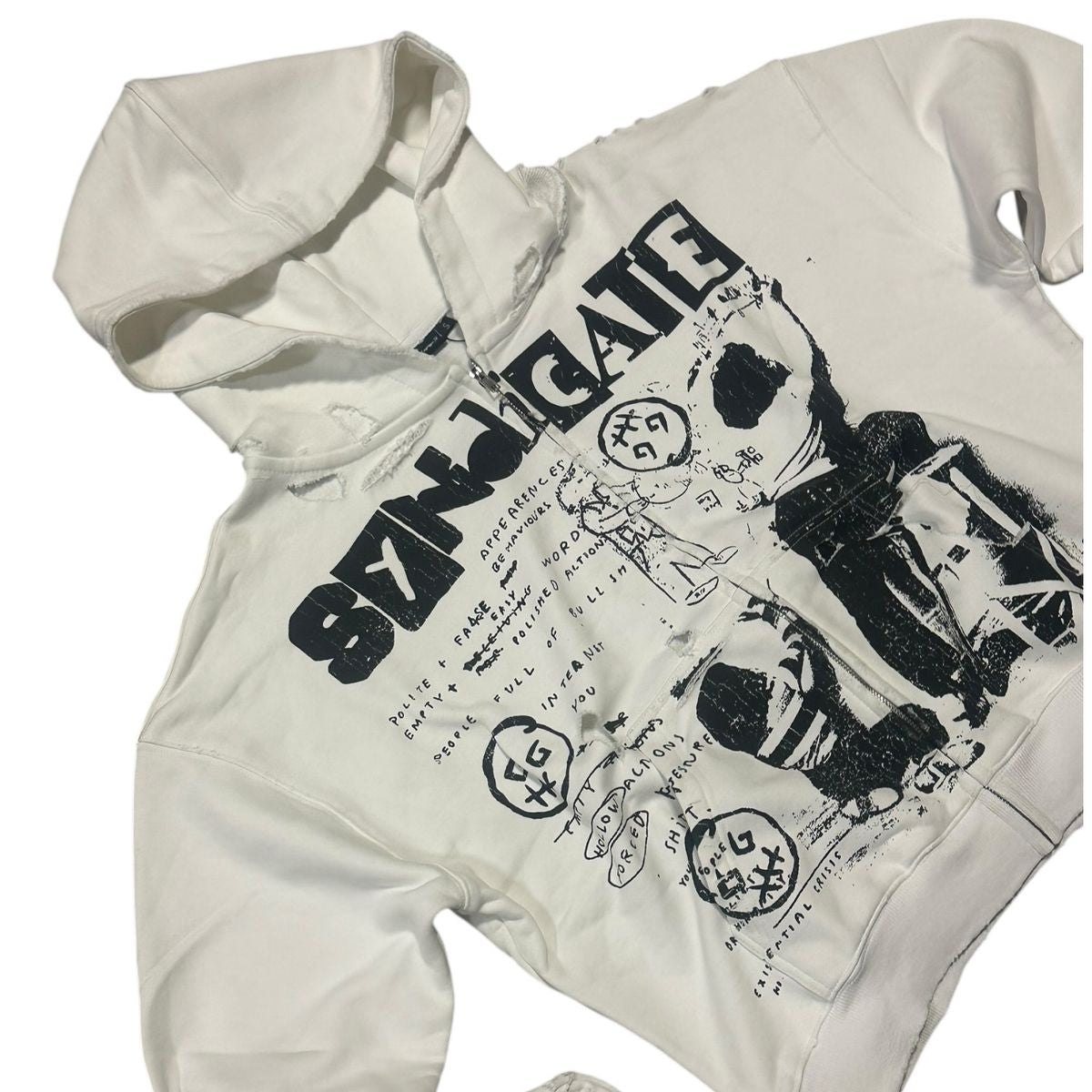 SYN - DEFIANCE Zip Hoodie - White - 2