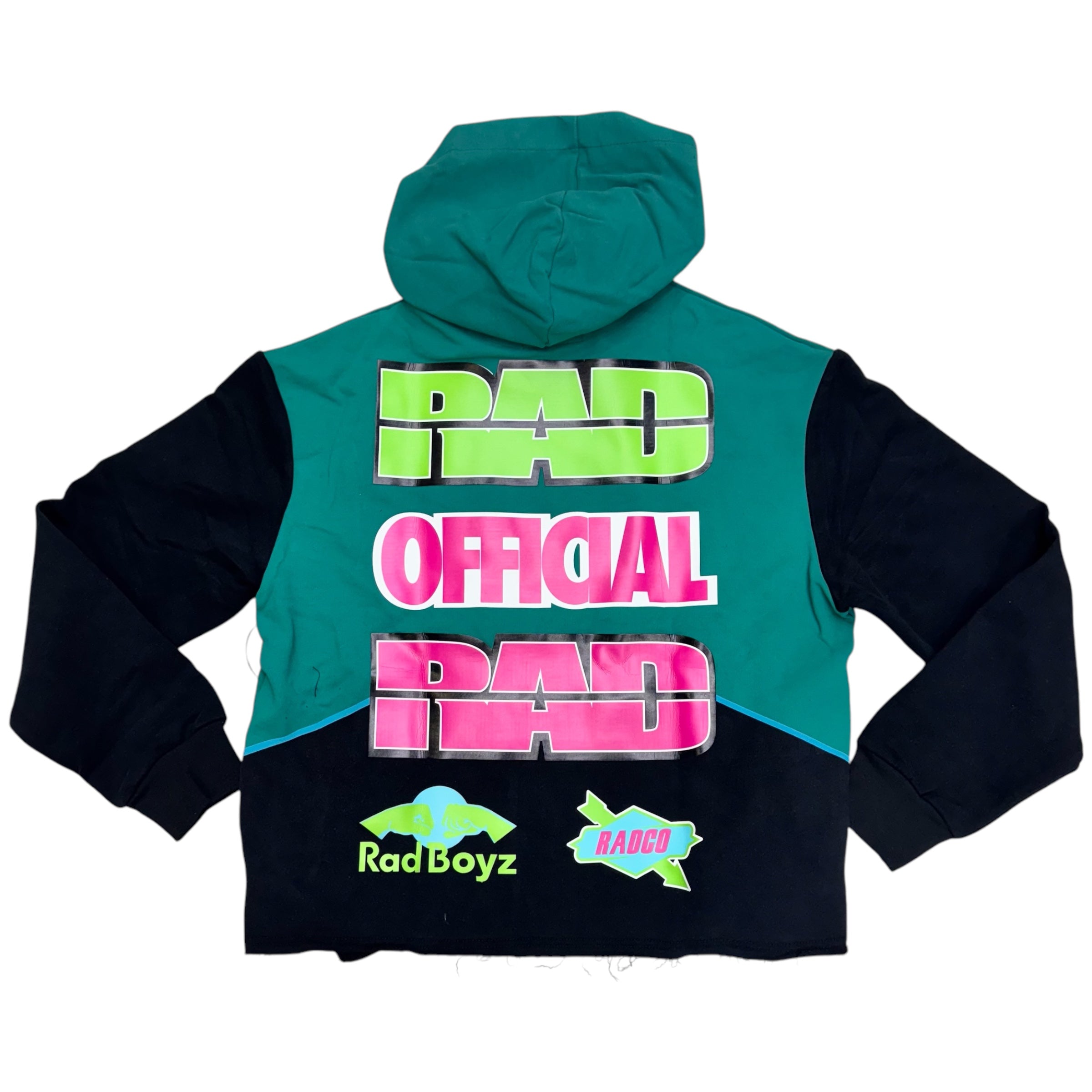 RadBoyz Official Cut Off Hoodie Black Green 107. A