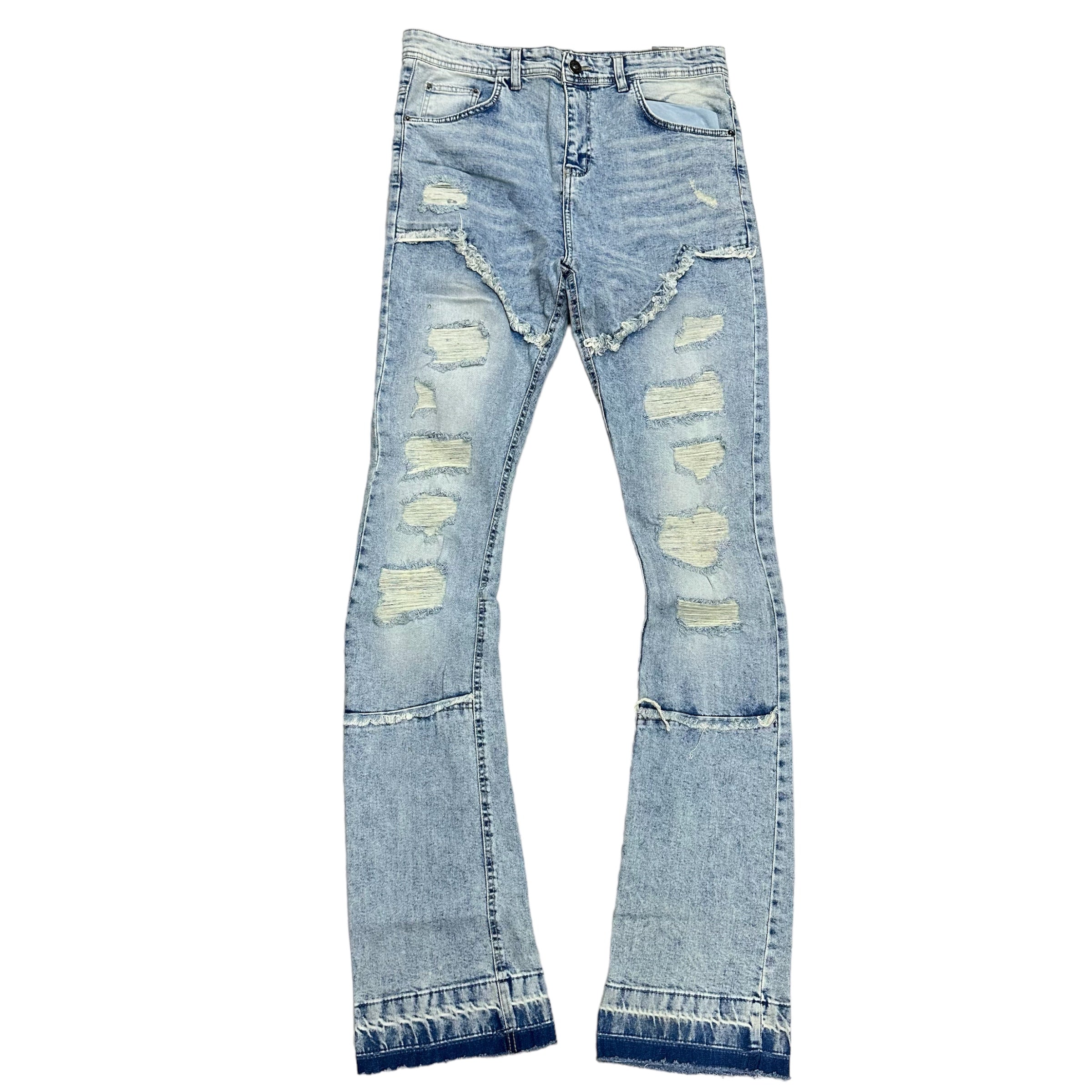 Narr stacked All distress Denim Ice Blue 3209