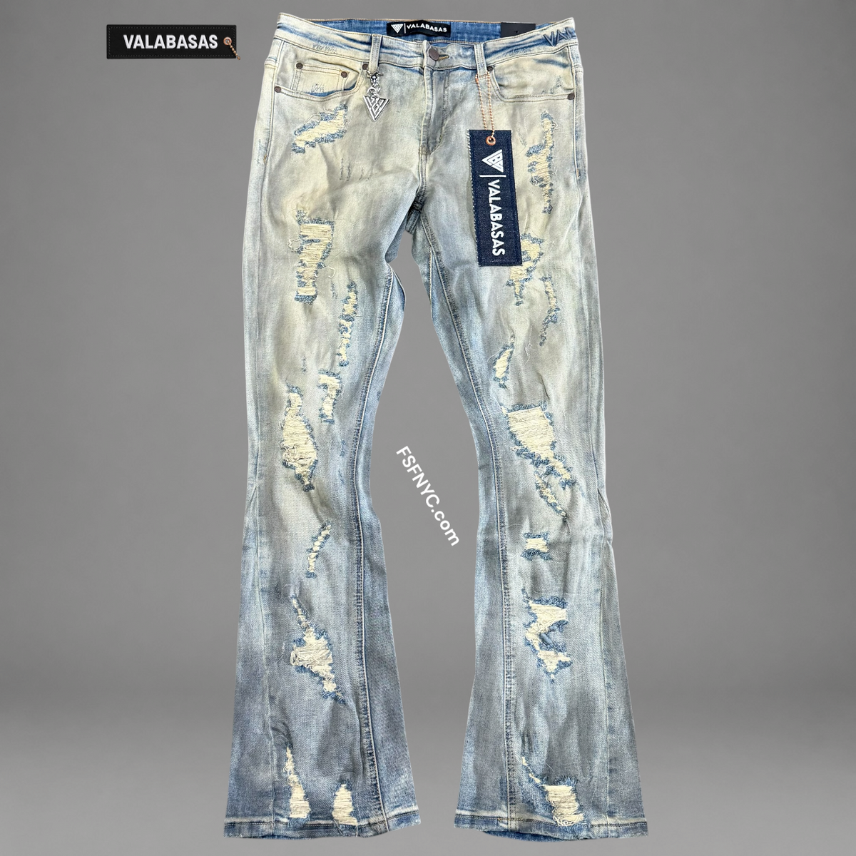 Valabasas - Stacked Steeltoe Distress Denim - Light Vintage Wash - 1090
